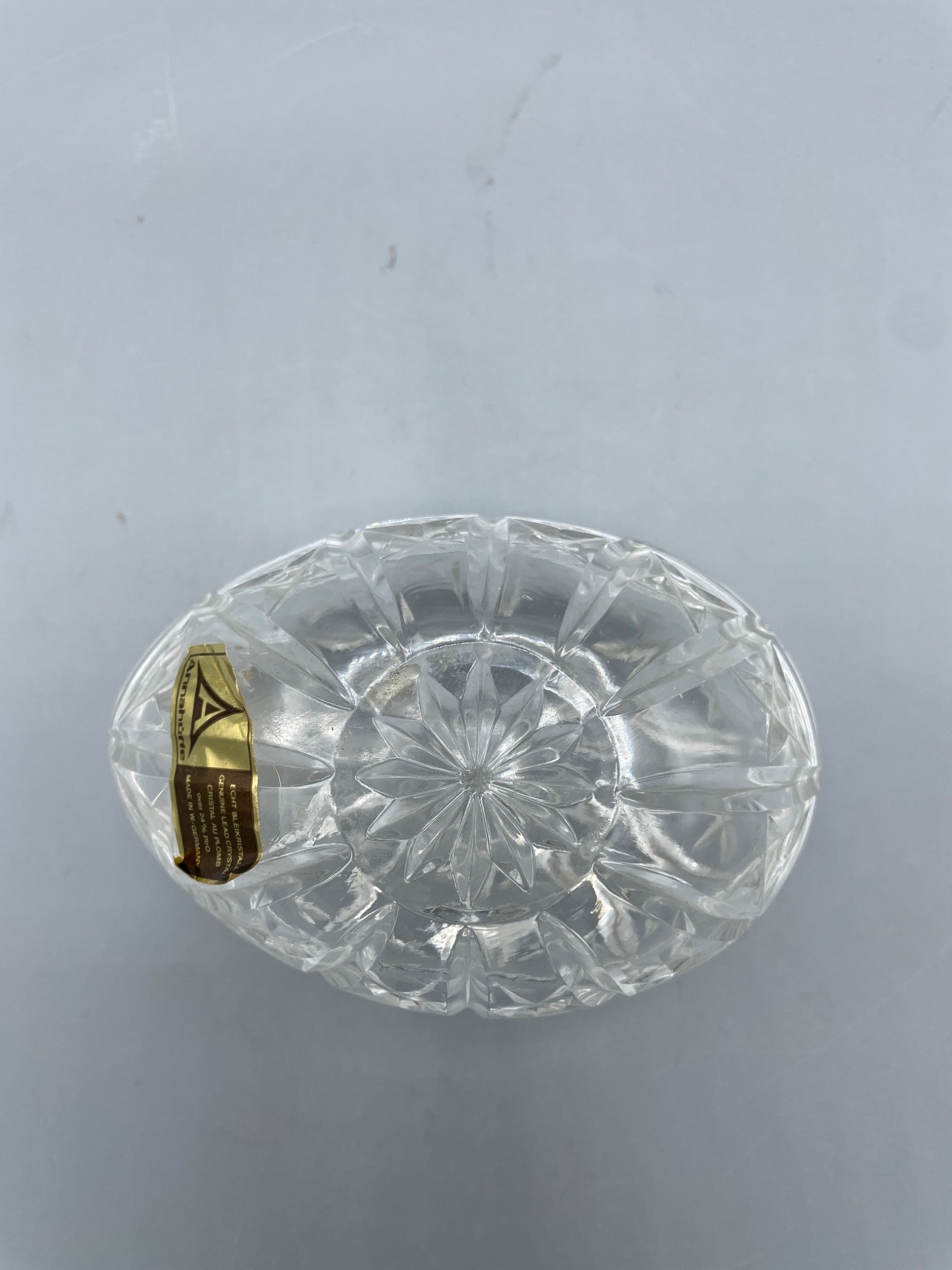 Annahutte Echt Bleikristall Lead Crystal Covered Bowl Made in W. Germany - 2