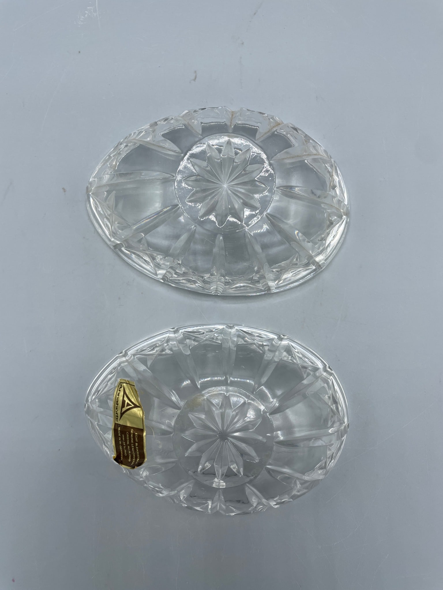 Annahutte Echt Bleikristall Lead Crystal Covered Bowl Made in W. Germany - 3