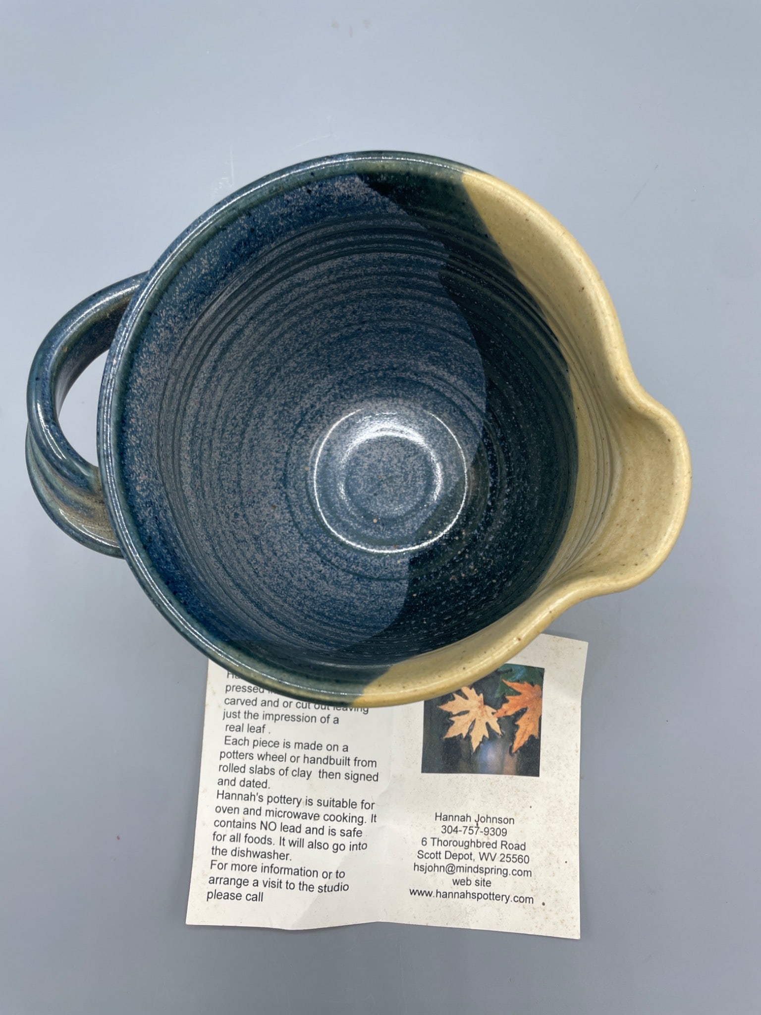 Handcrafted Ceramic Mug with Leaf Embellishment from Hannahâ€™s Pottery - 3