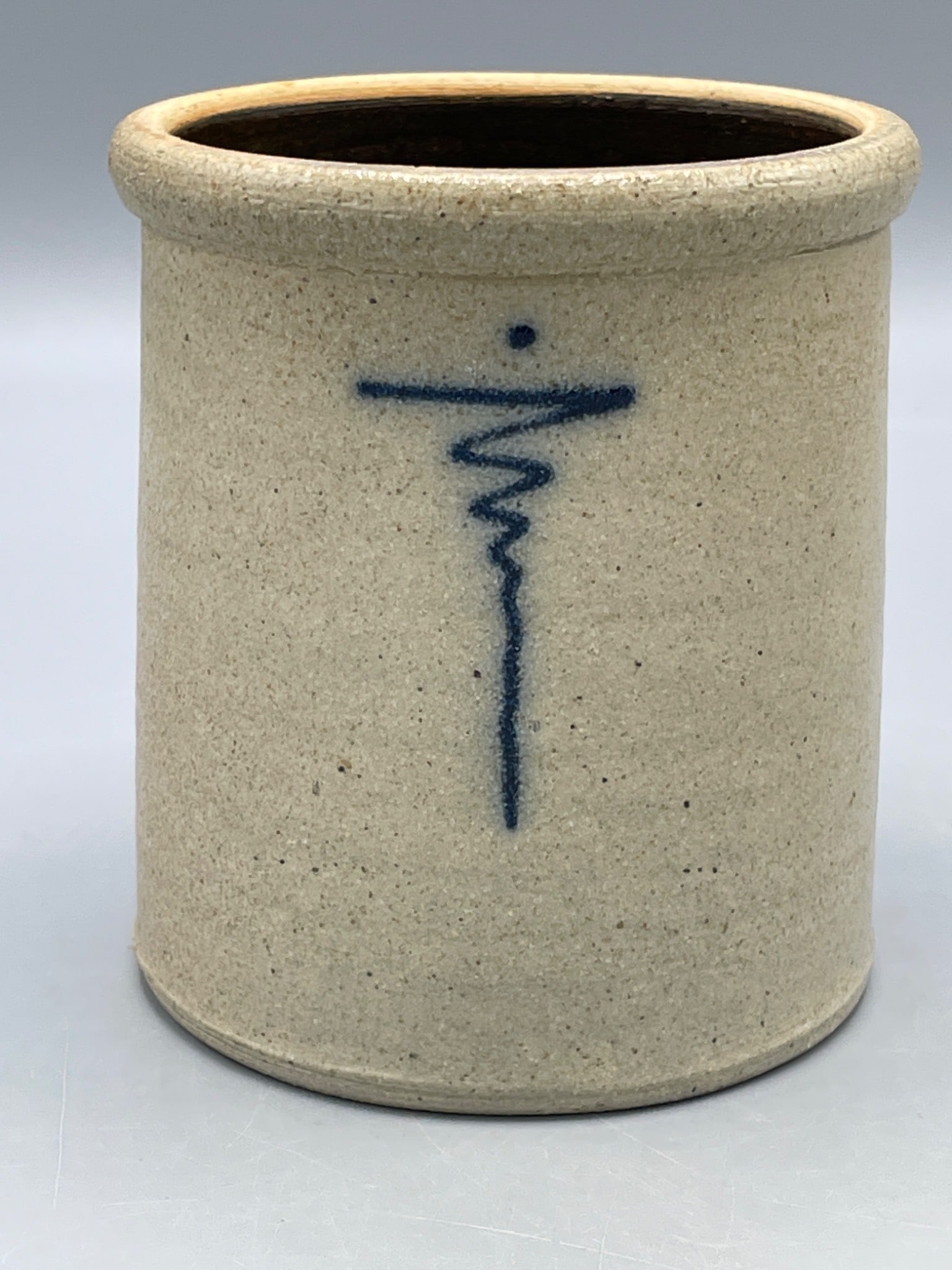 Stoneware Crock Featuring Snowman Design, Signed by M. Trapp, 1994 - 3