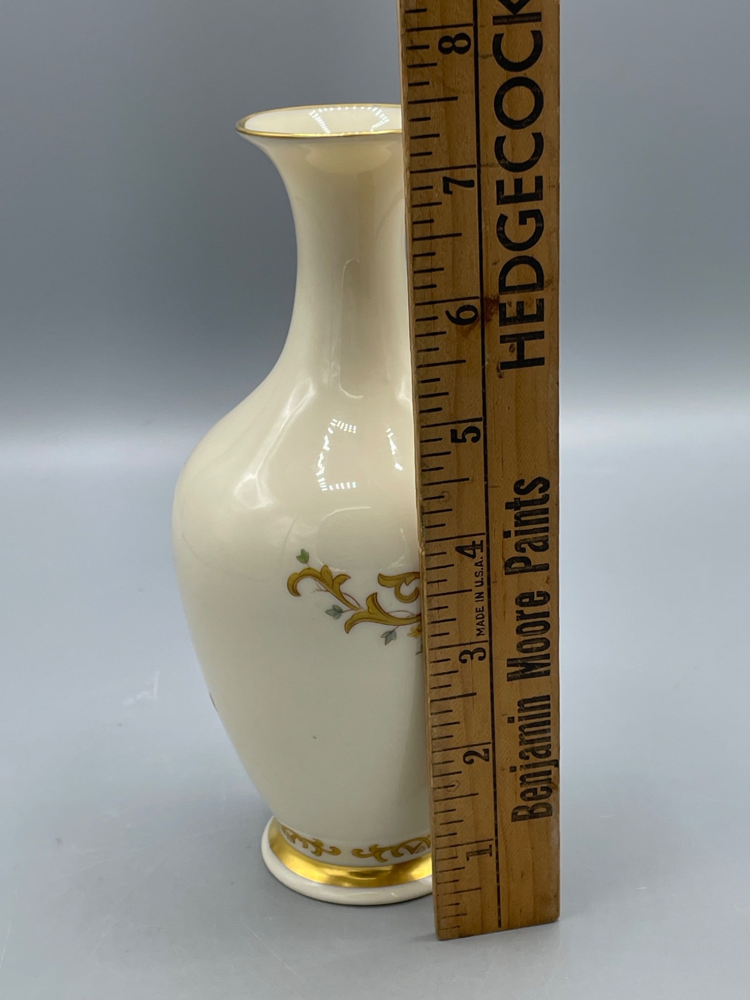 Lenox Queens Garden Vase, Made in USA, Gold Accents, 9 Inches - 6