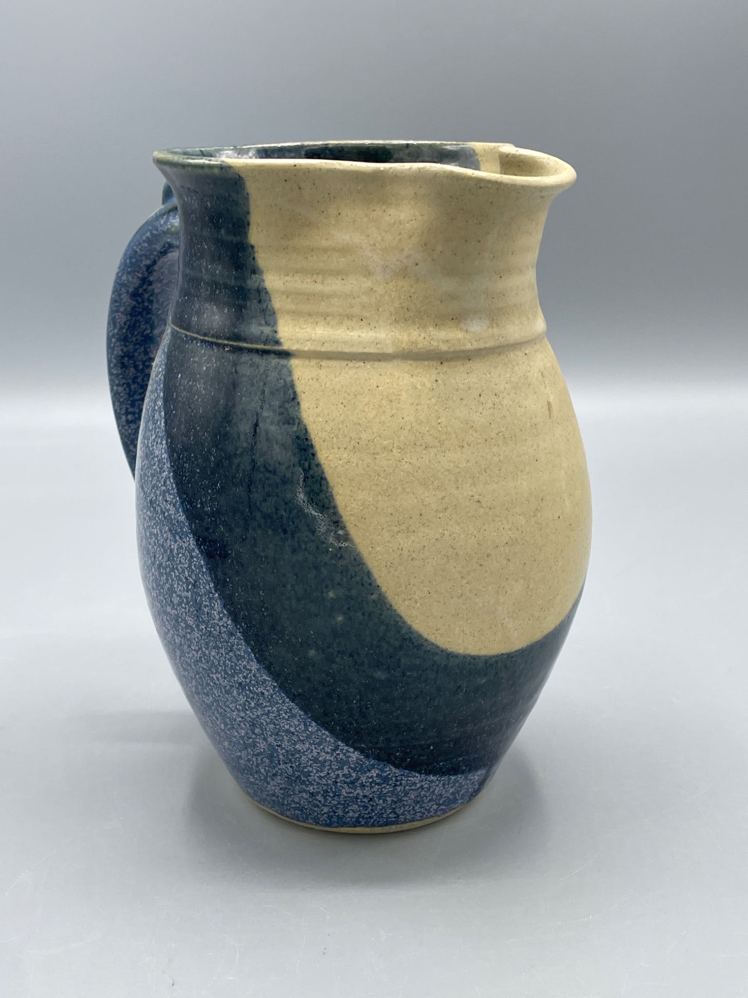 Handcrafted Ceramic Pitcher by Hannahâ€™s Pottery with Leaf Motif - 2