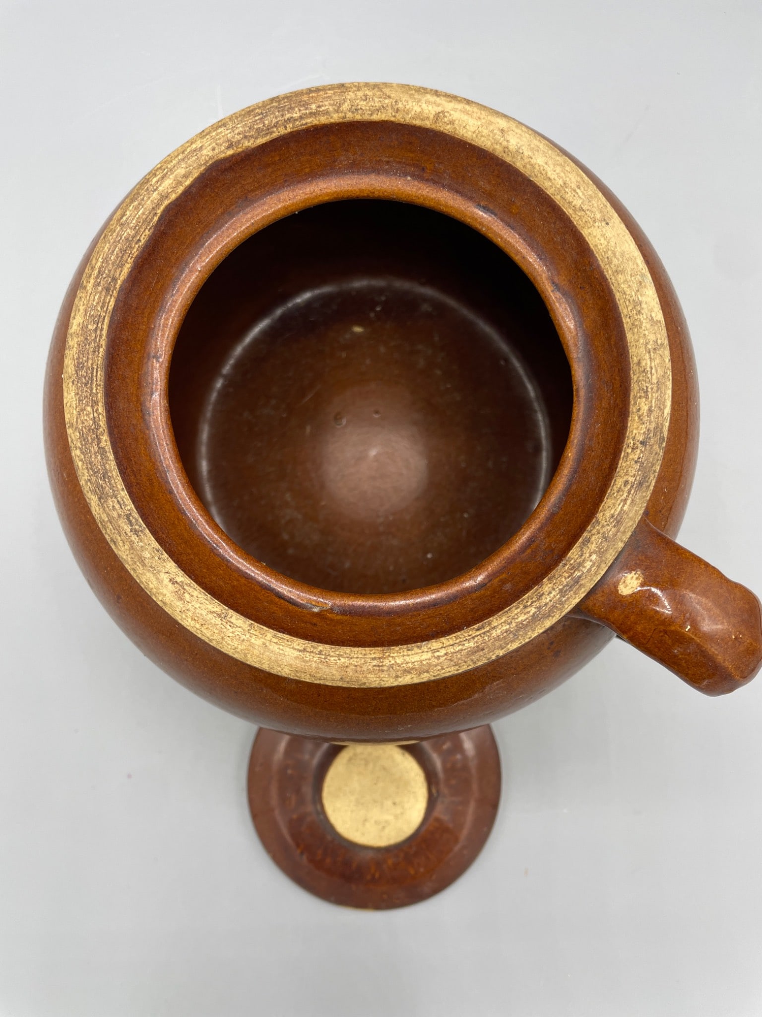 Two-Gallon Stoneware Crock With Lid and Crown Stamp, Marked â€˜USAâ€͐ - 3