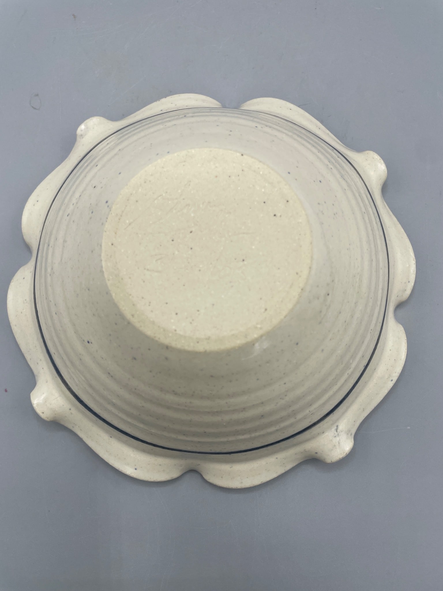 Ceramic Bowl With Lace Pattern Decoration Signed And Dated 3/24/03 - 4