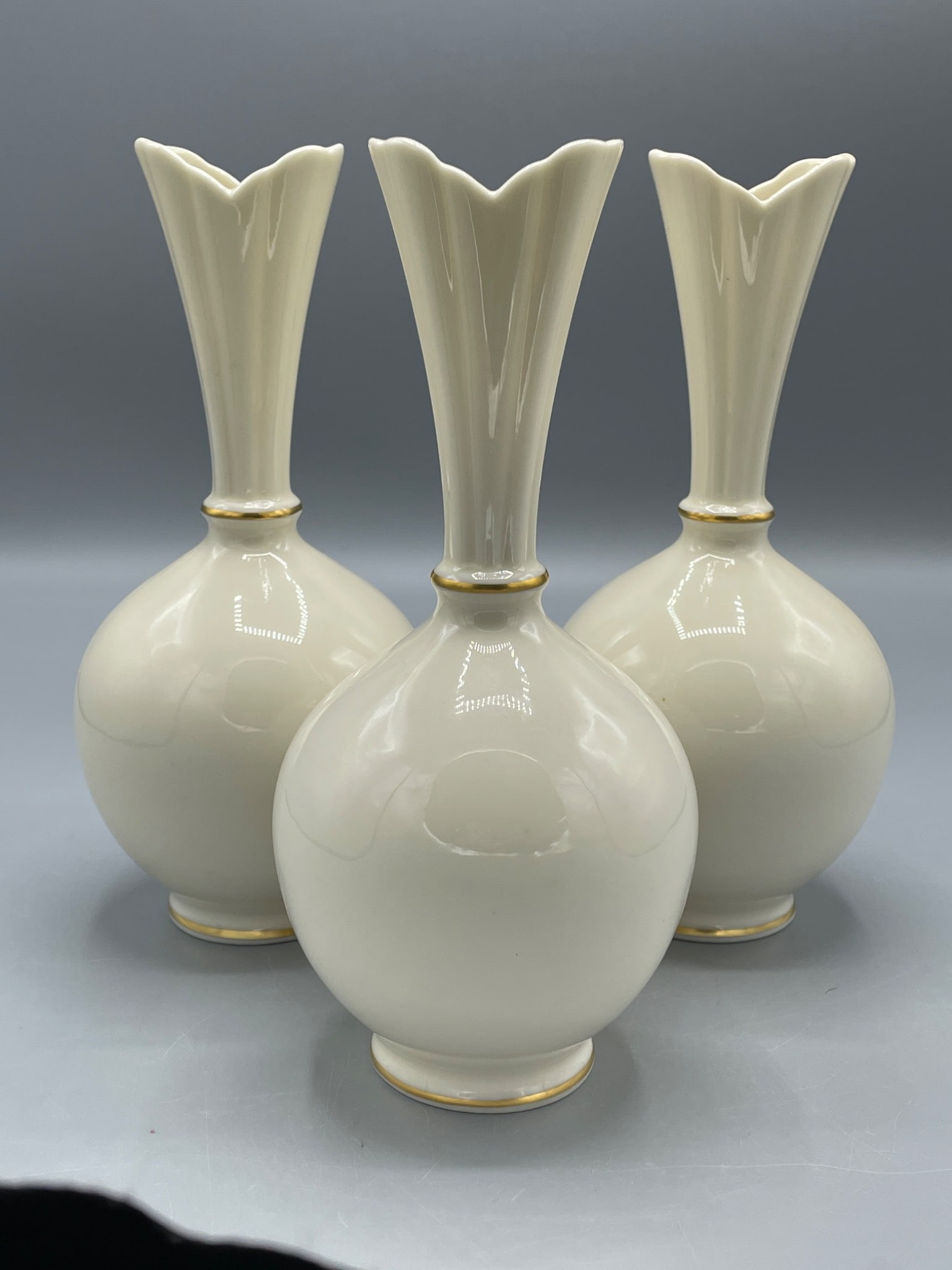 3 Lenox Porcelain Vases, Model 27-V-303, Made in USA - 2