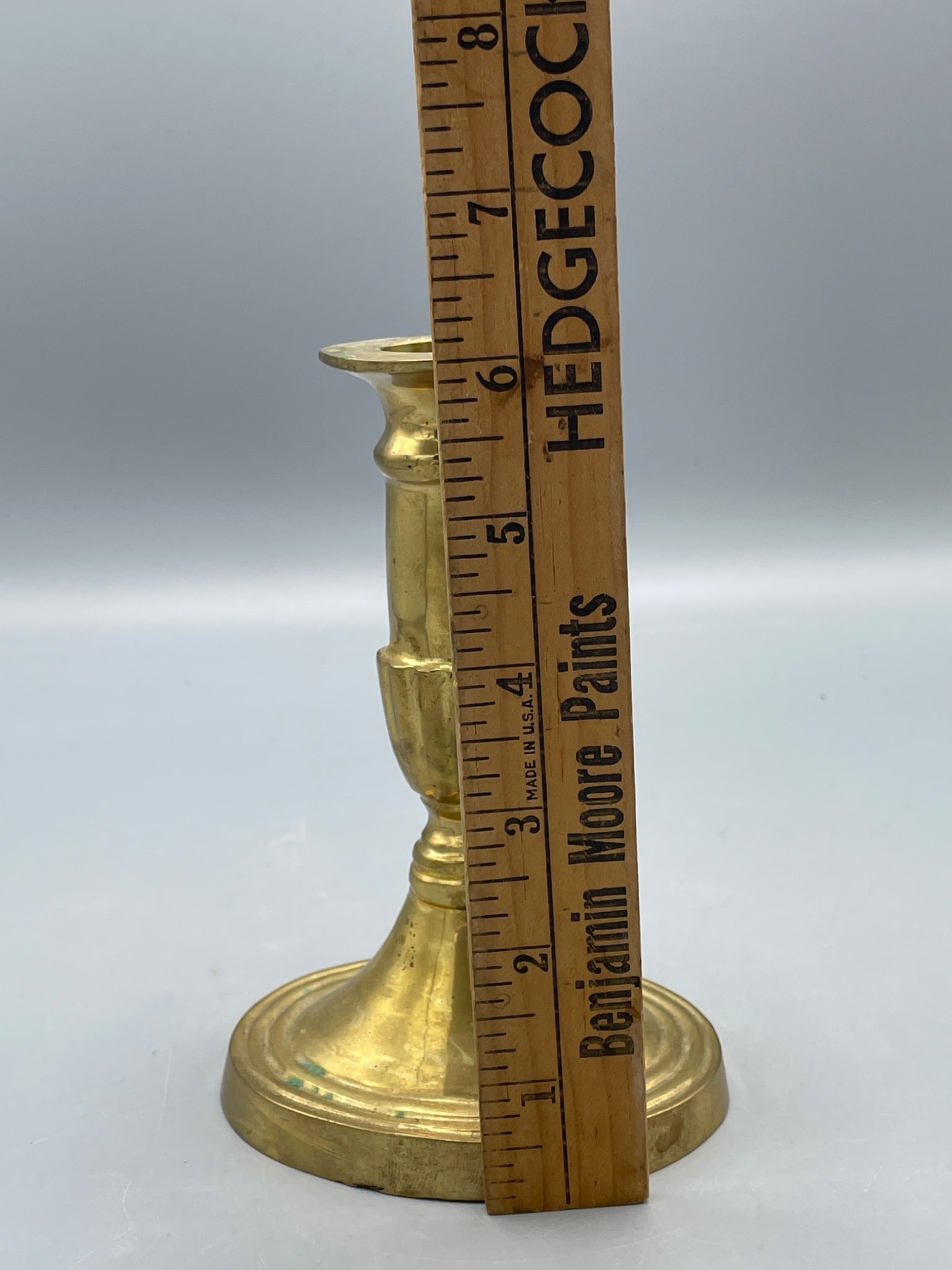 Brass Candlestick Holder Marked â€˜Made in Indiaâ€™, Approx. 5.5 In - 6
