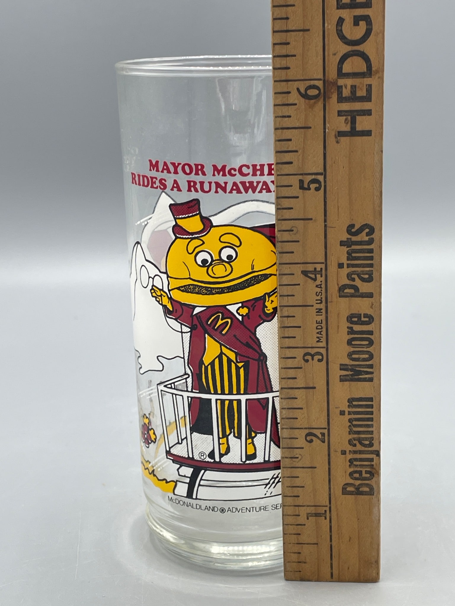 1980 McDonaldâ€™s Mayor McCheese Glass Featuring â€˜Rides a Runaway - 5