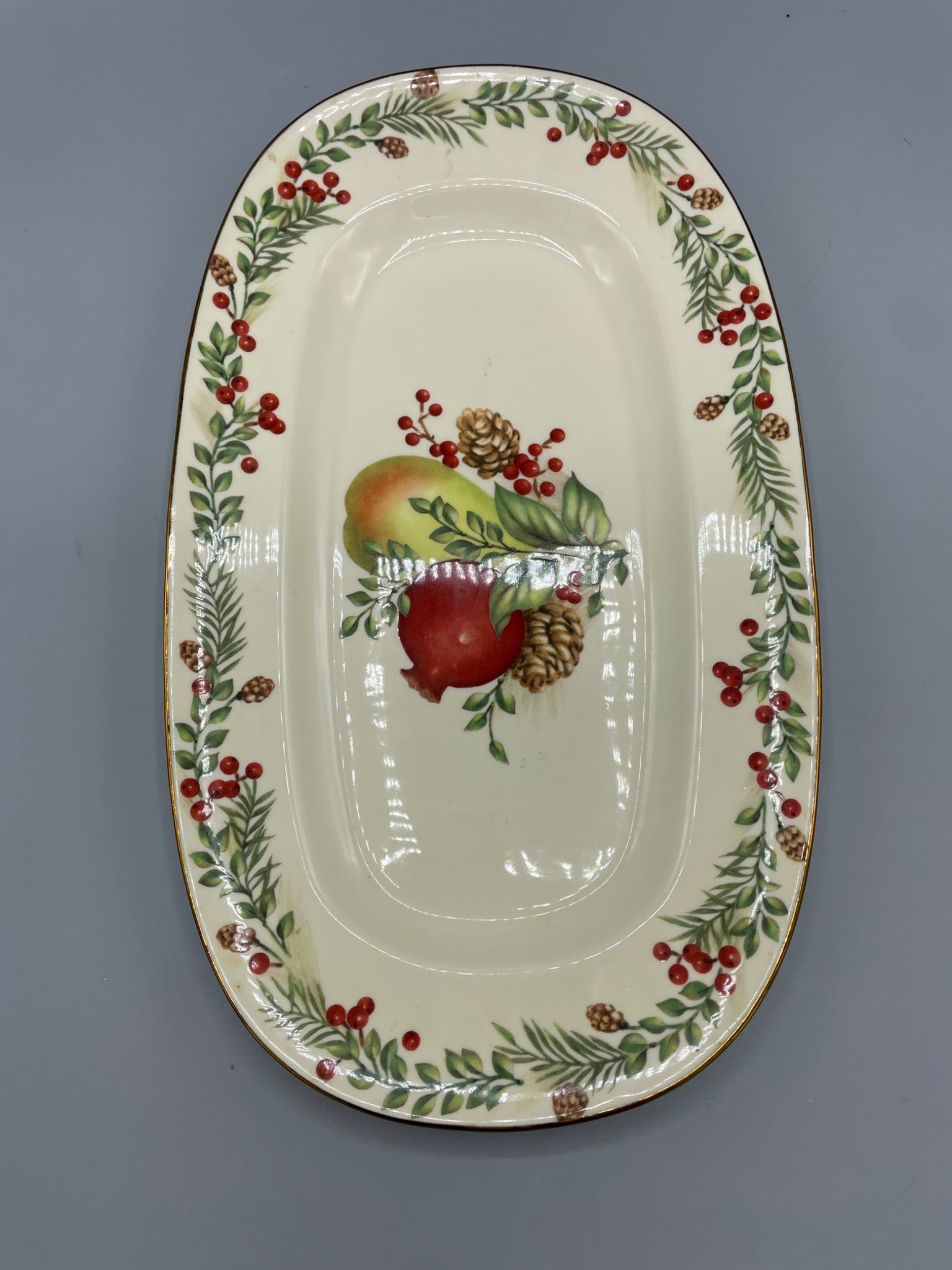Lenox Williamsburg Boxwood and Pine Oblong Sandwich Tray - 2