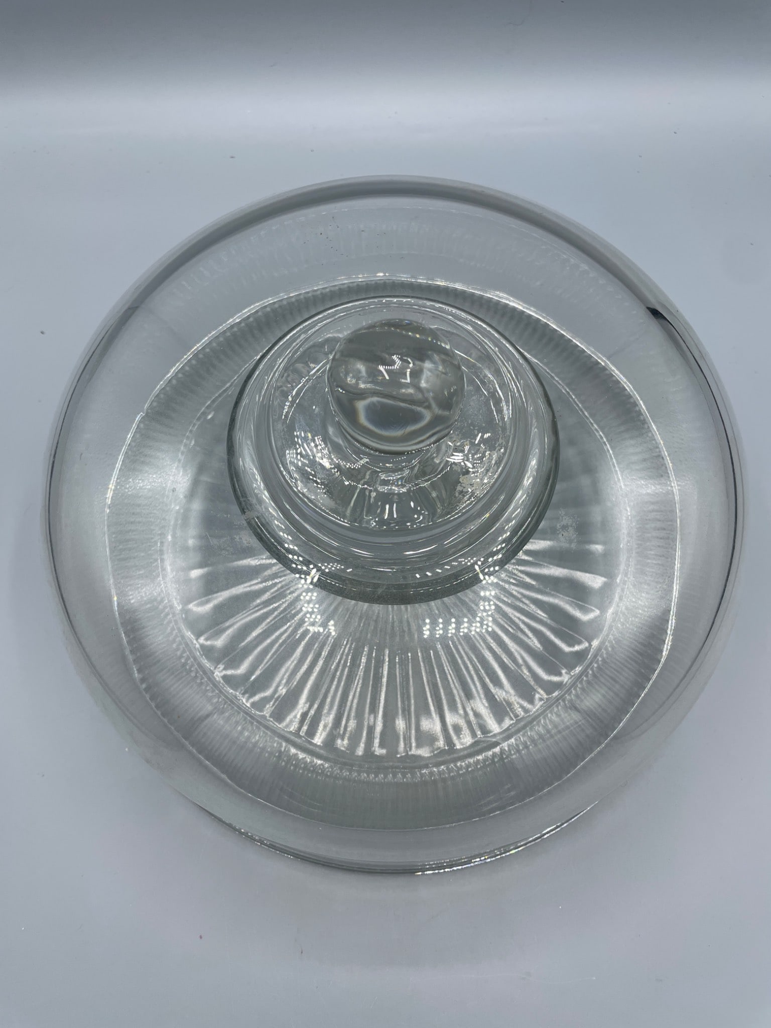 Round Clear Glass Cake Stand With Dome Lid And Fluted Base - 5