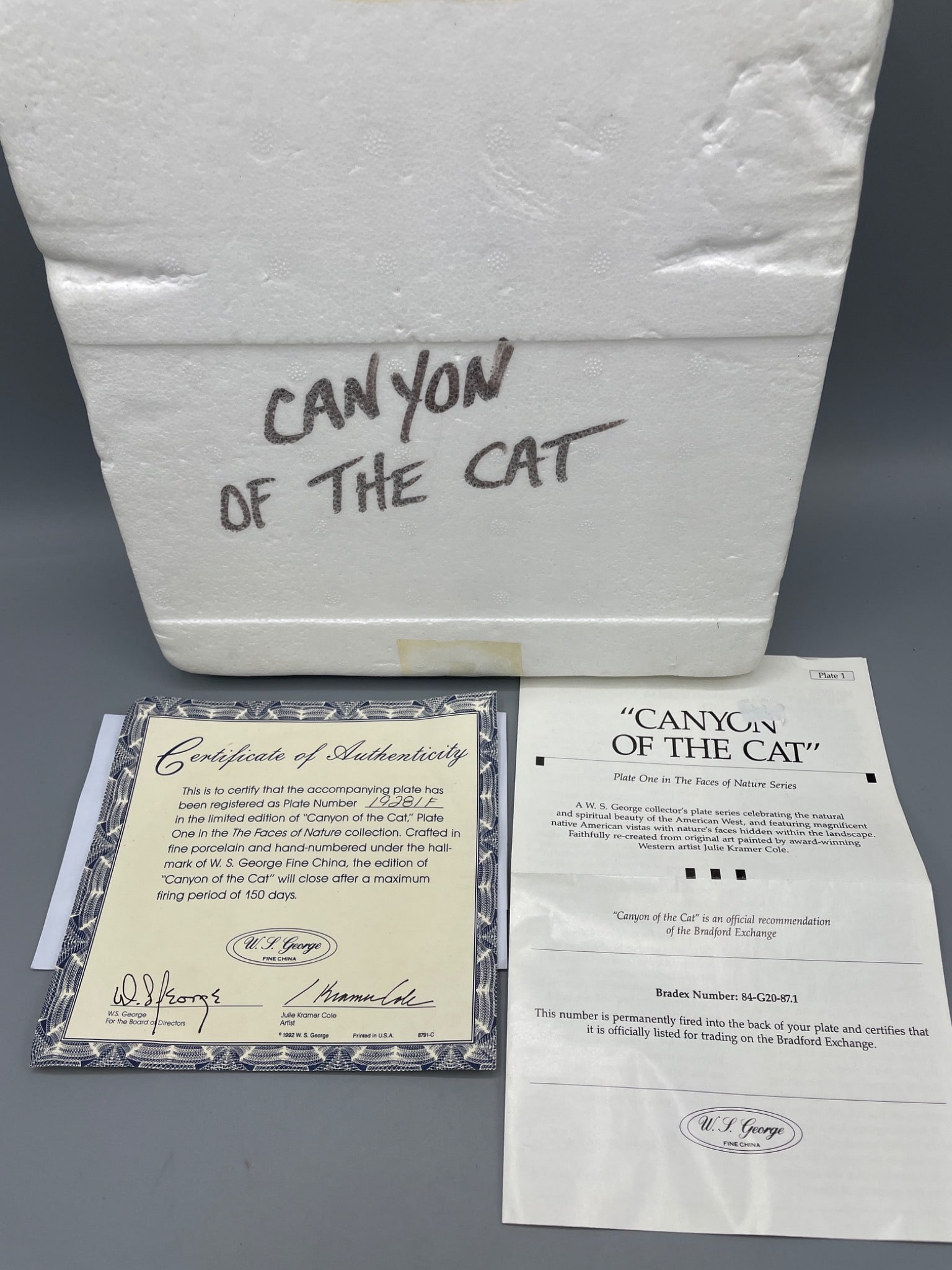 1992 â€˜Canyon of the Catâ€™ Collector Plate by Julie Kramer Cole - 2