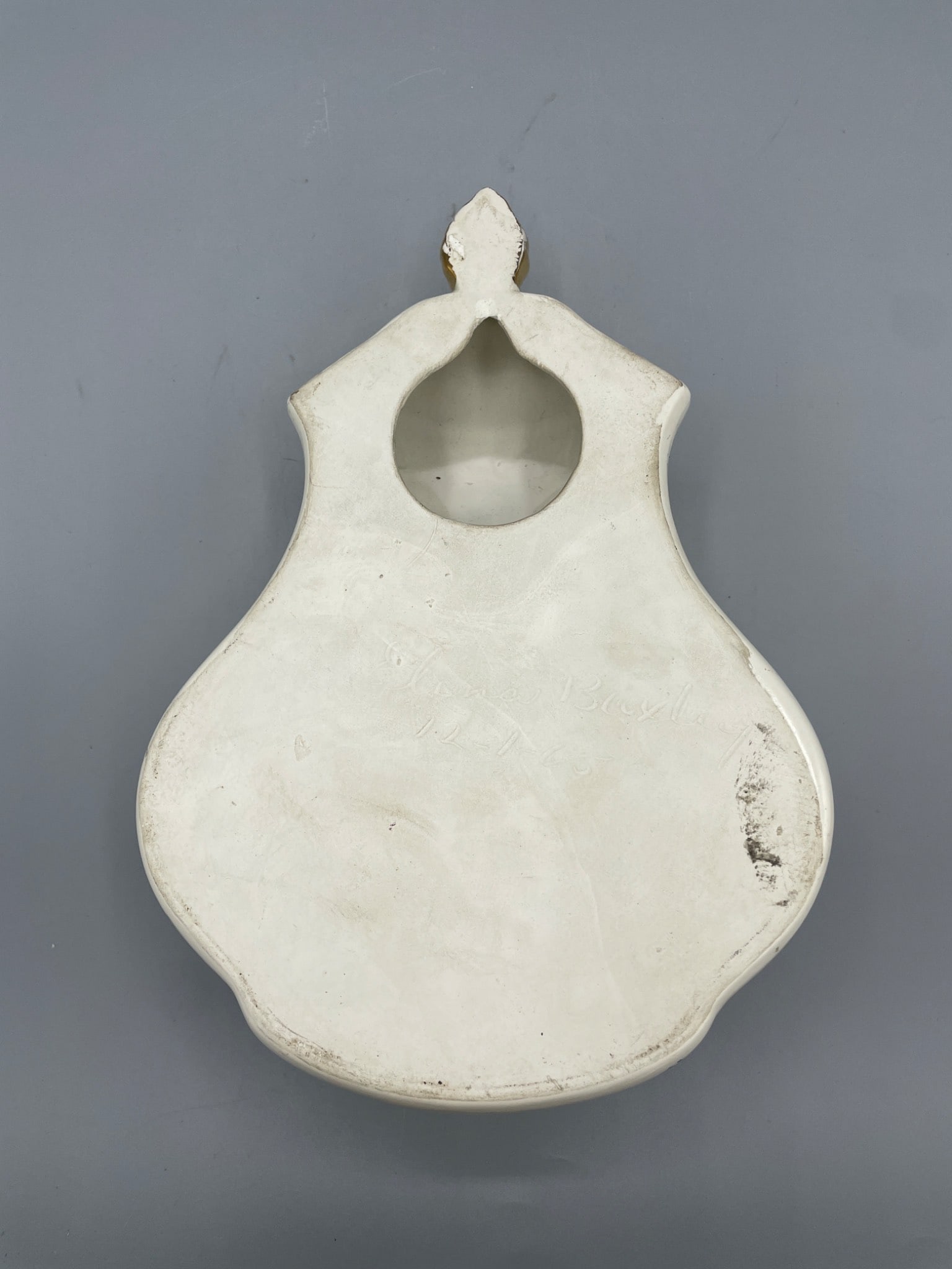 Gold-Accented Ceramic Wall-Mounted decor, Signed and Dated 1965 - 4