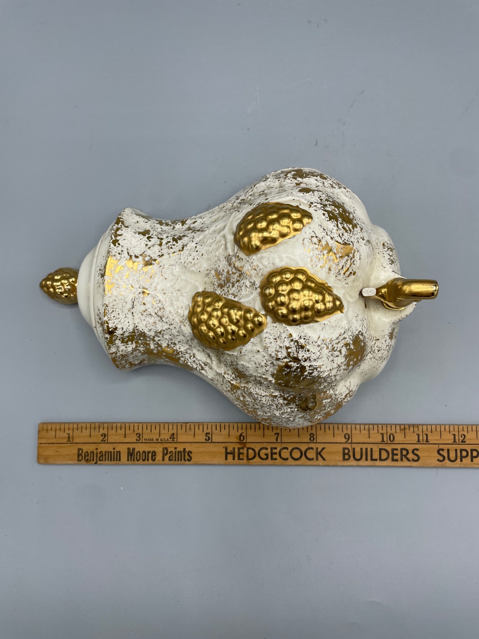 Gold-Accented Ceramic Wall-Mounted decor, Signed and Dated 1965 - 6