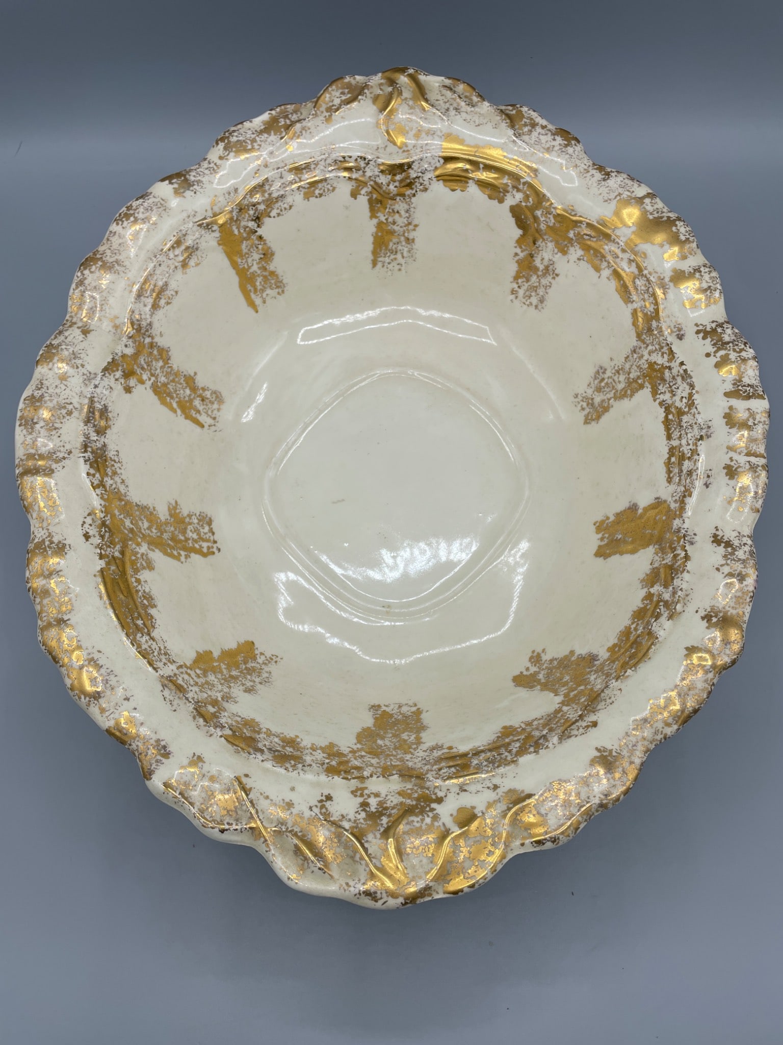 Handcrafted Ceramic Bowl With Gold Detailing and Signed Base - 2