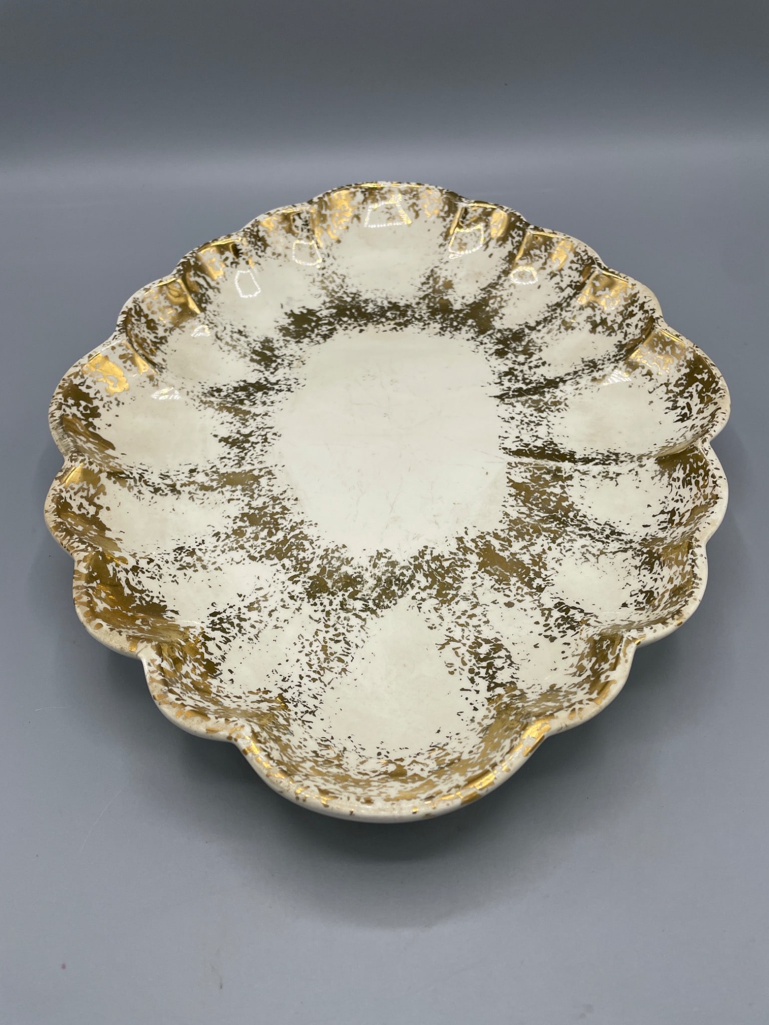 Scalloped Ceramic Plate Signed and DatedÂ  - 2