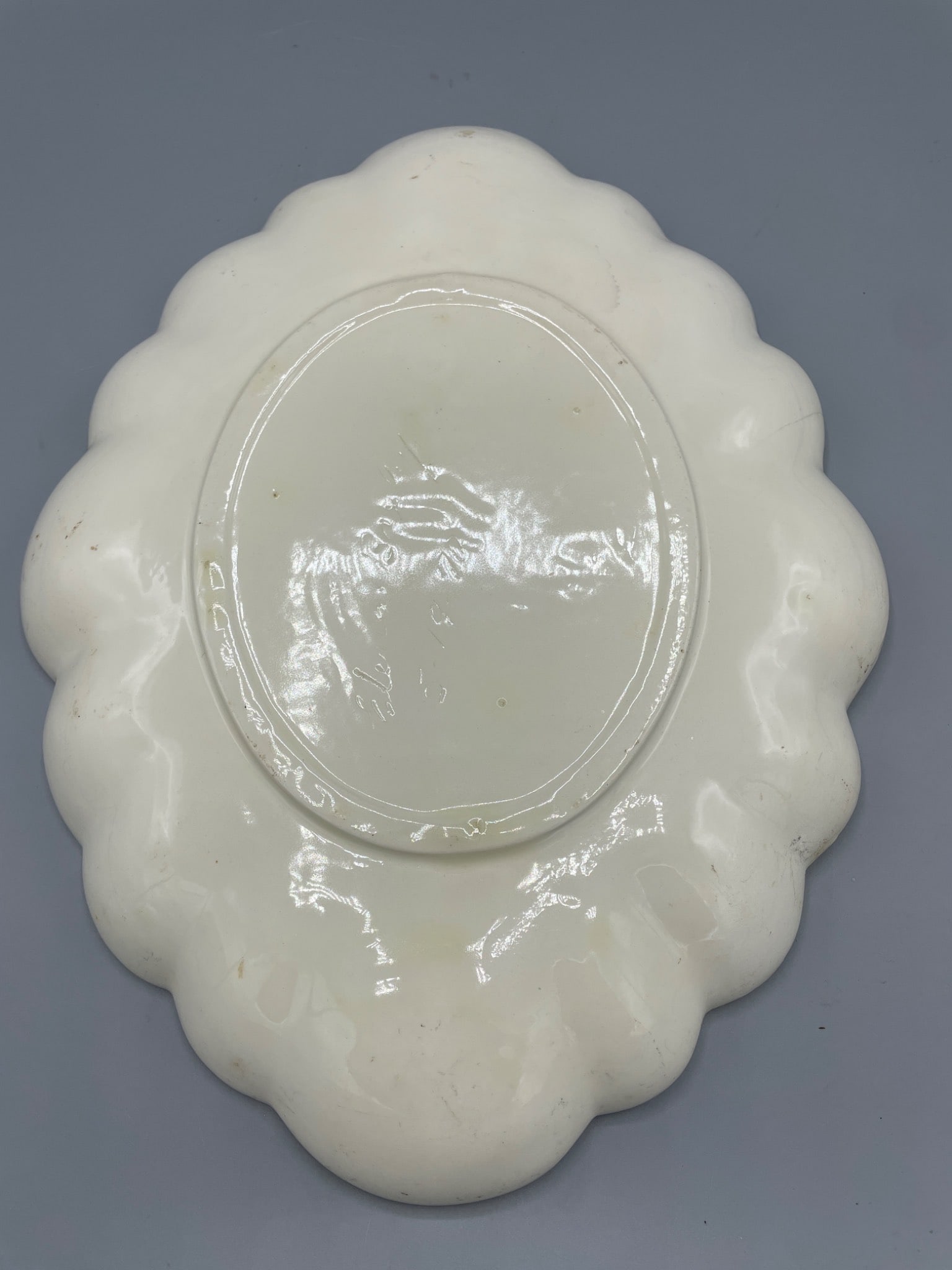 Scalloped Ceramic Plate Signed and DatedÂ  - 4