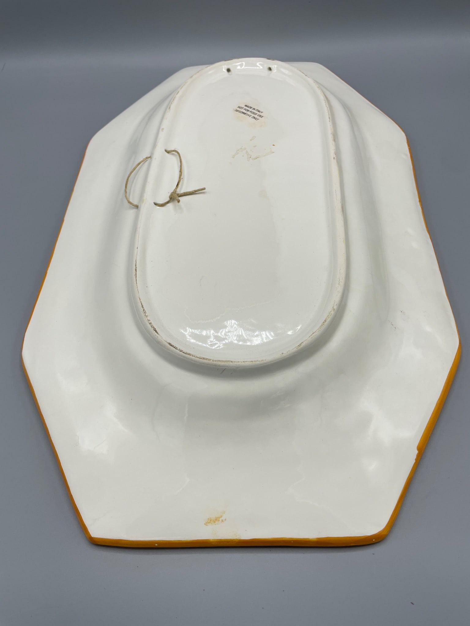 Hand-Painted Italian Ceramic Decorative Tray with Lemon Motif - 3