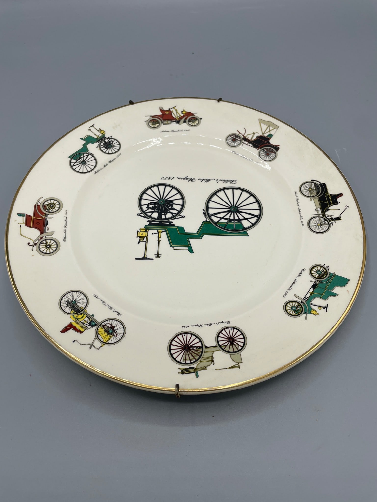 Ceramic Plate Featuring Vintage Bicycle Designs, Circa Late 20th Century - 2