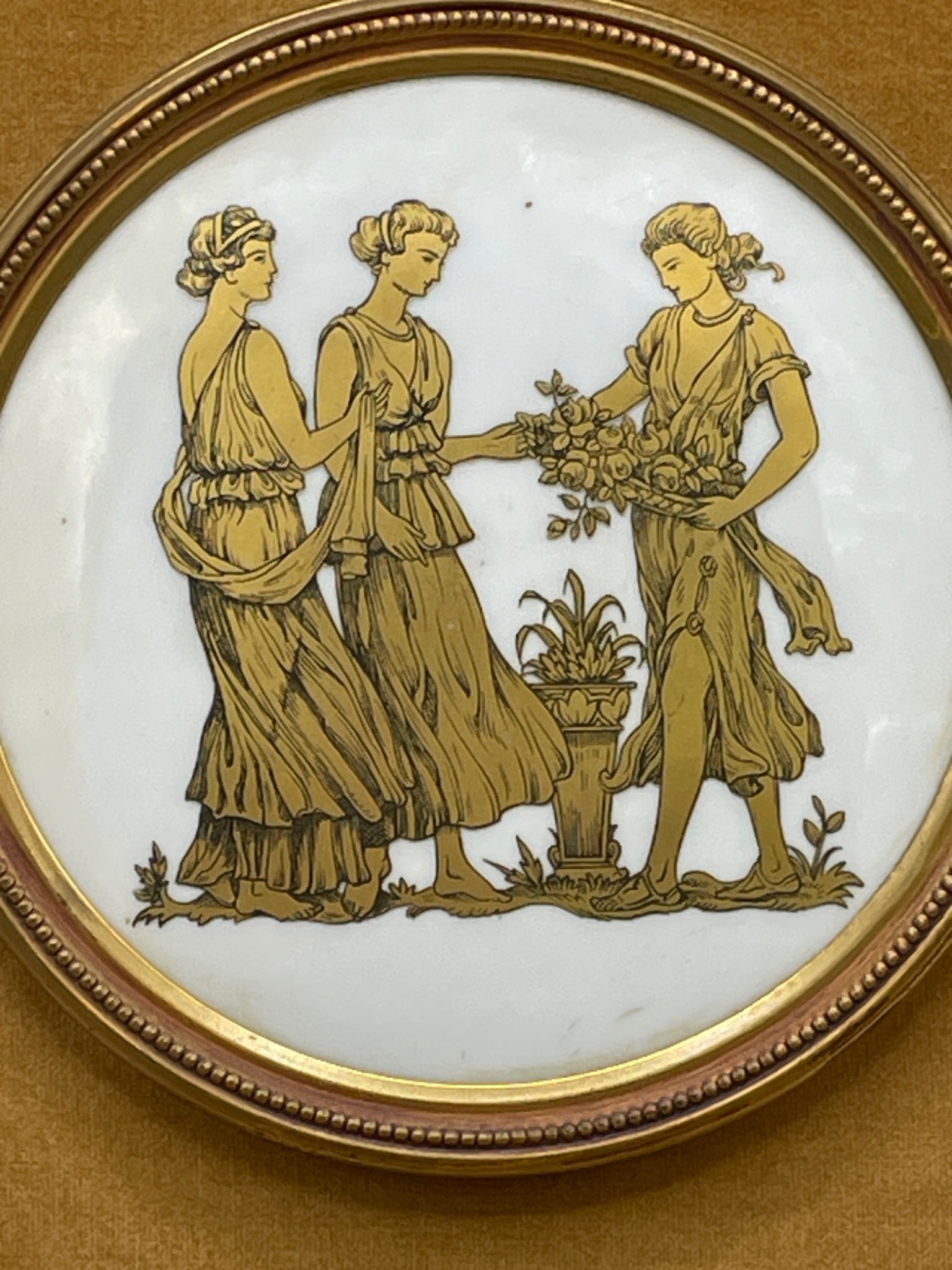 Octagonal Framed Ceramic Plaques by B&S Creations, New York, N.Y. - 3
