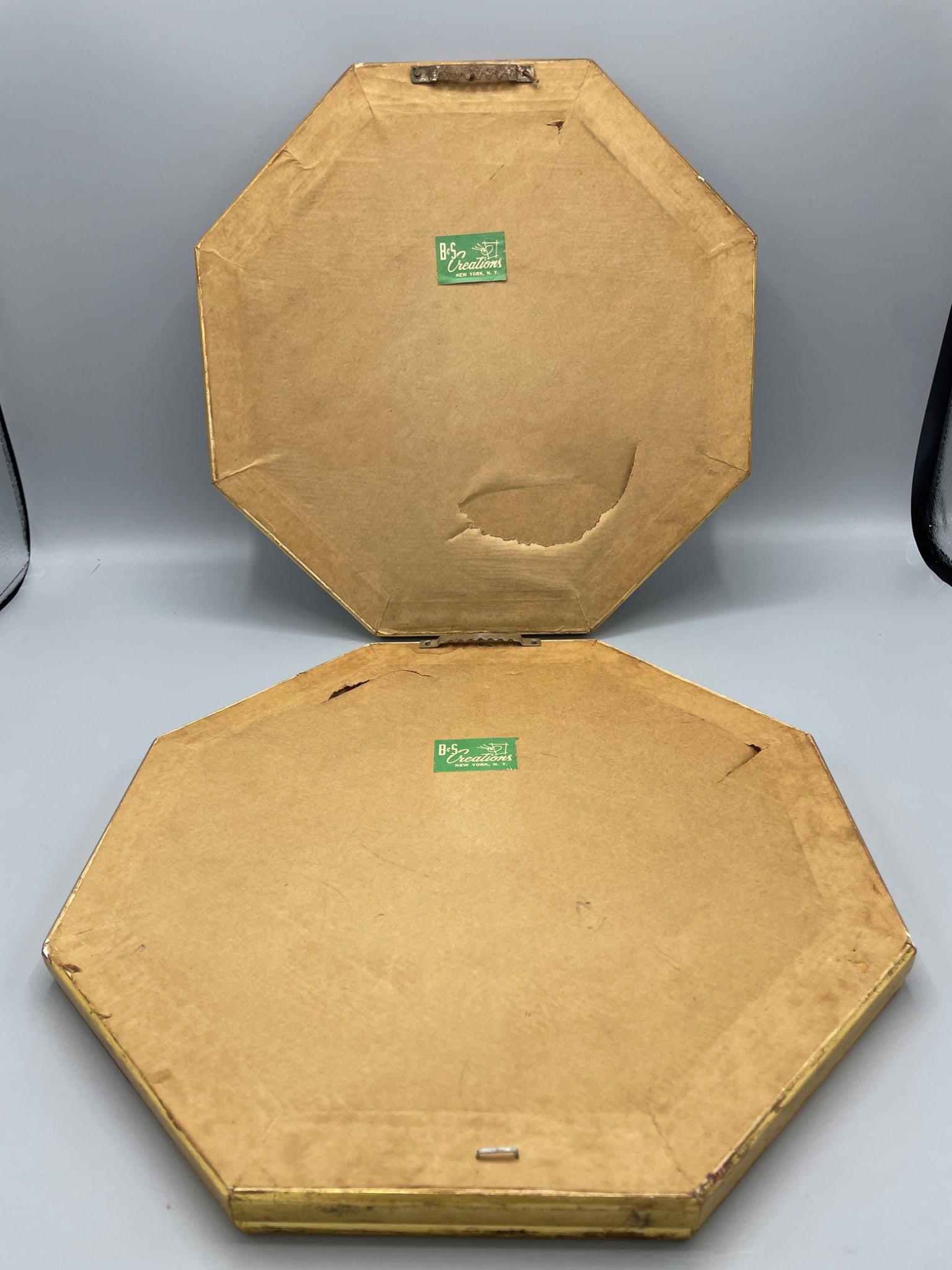 Octagonal Framed Ceramic Plaques by B&S Creations, New York, N.Y. - 4