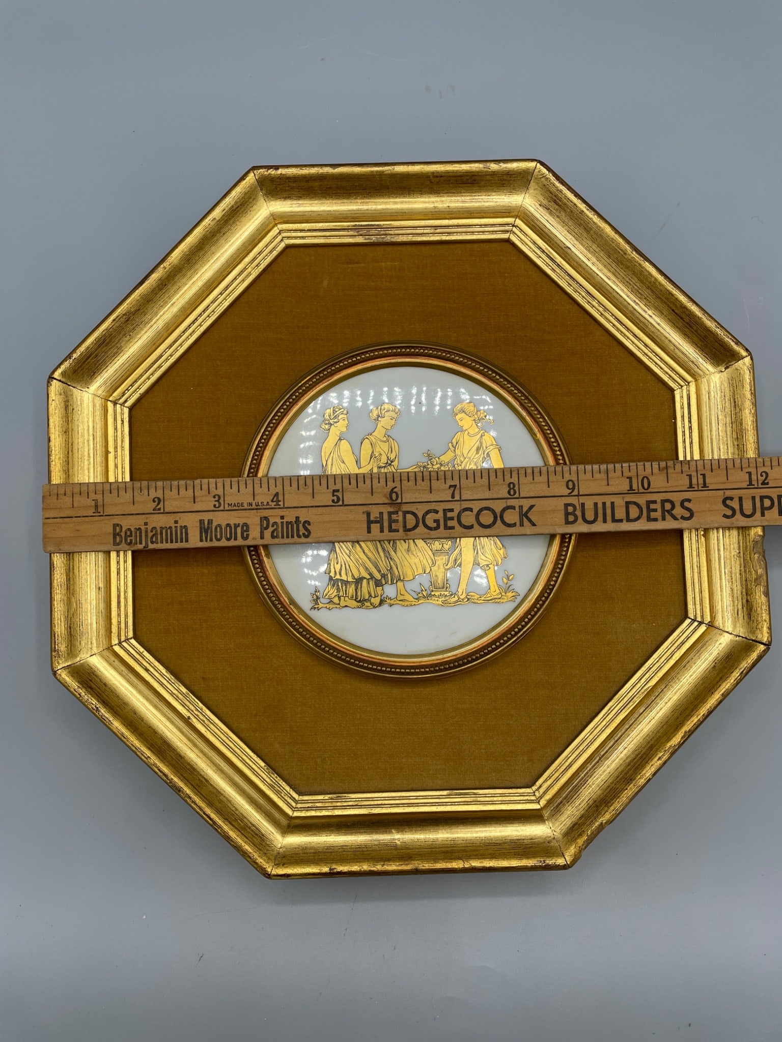 Octagonal Framed Ceramic Plaques by B&S Creations, New York, N.Y. - 7