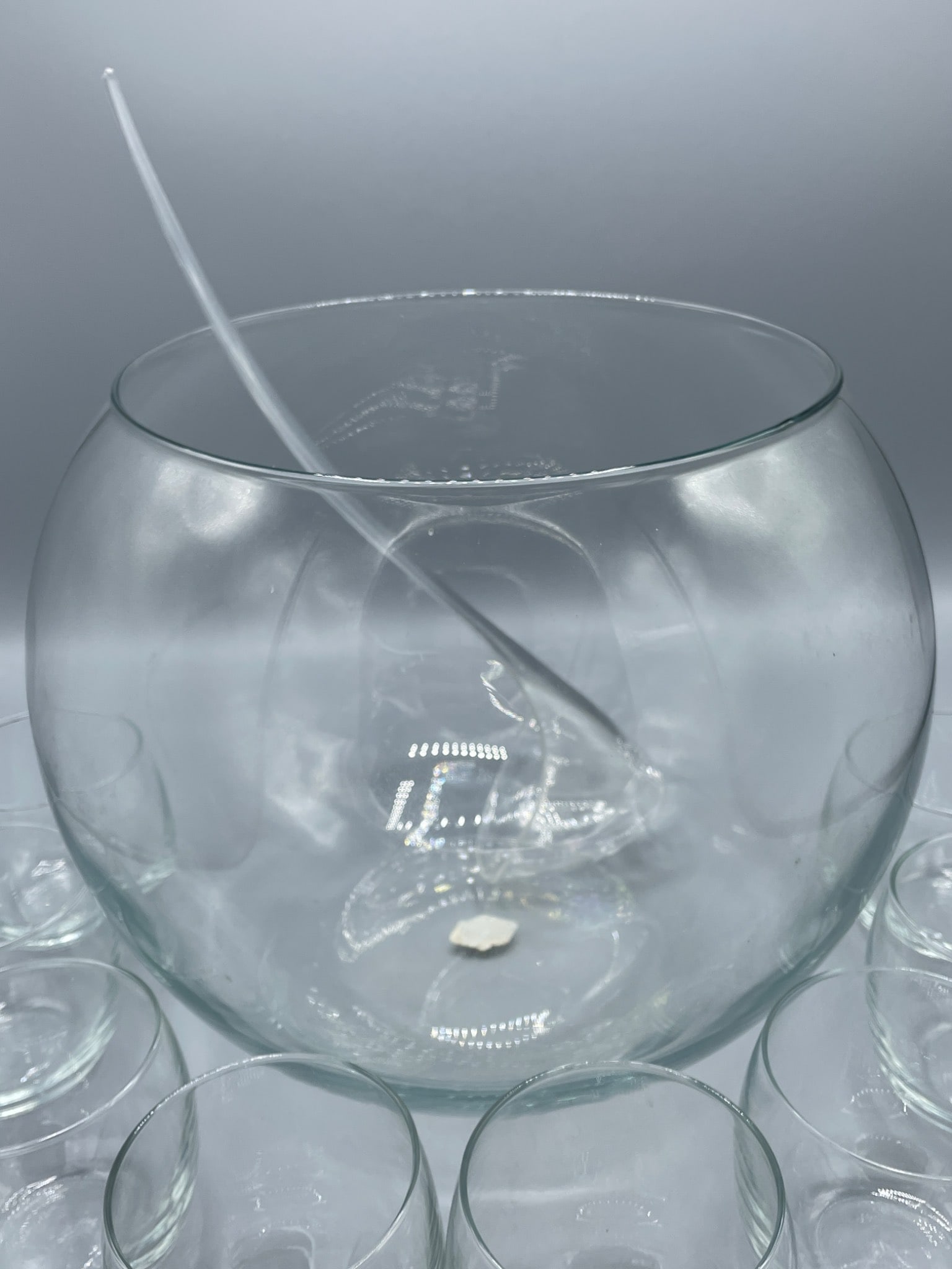 10-Piece All-Glass Punch Bowl Set By Crate & Barrel, Model 293-458 - 2