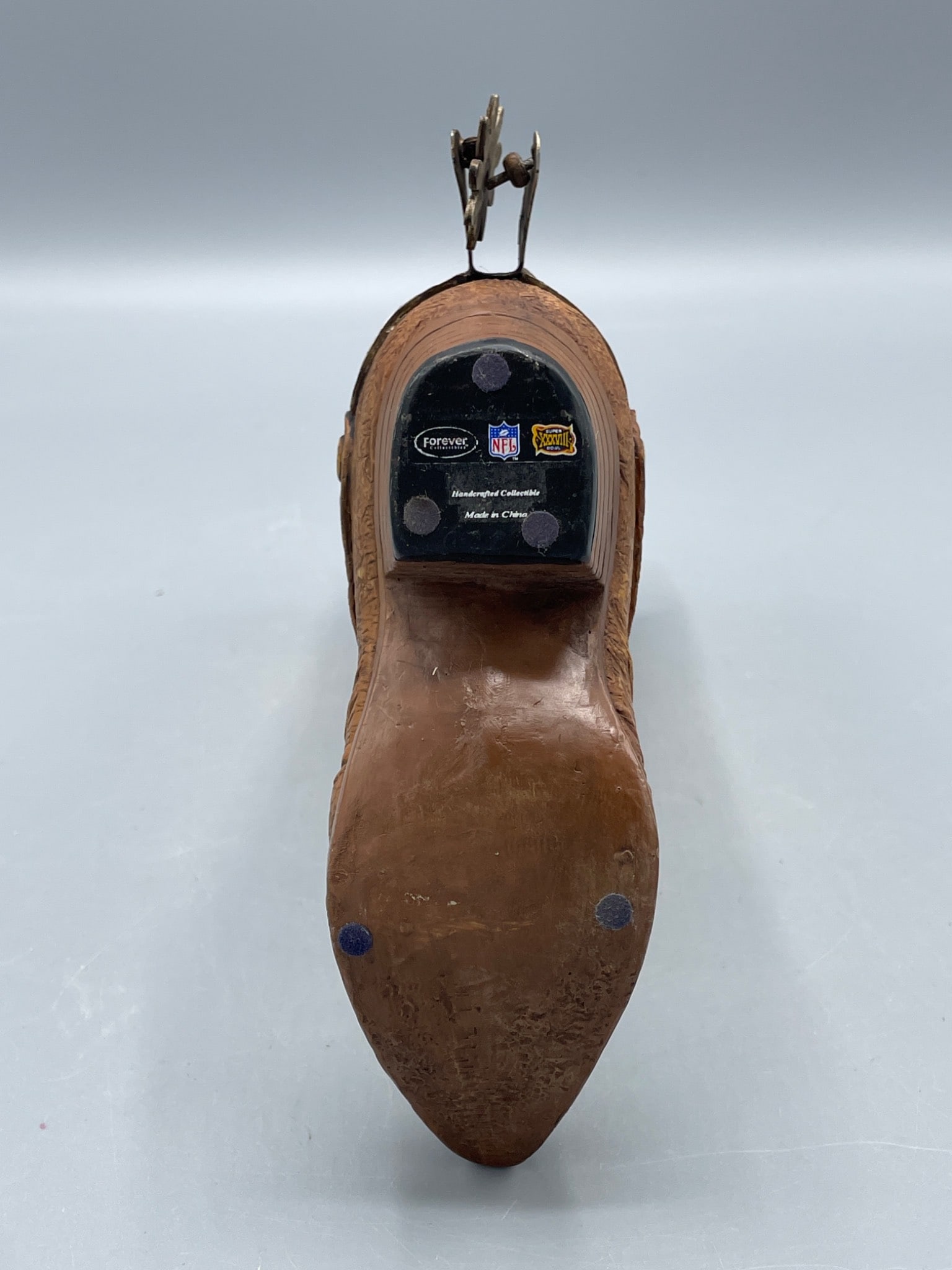 Super Bowl XXXVIII Handcrafted Collectible Cowboy Boot Figurine - 4