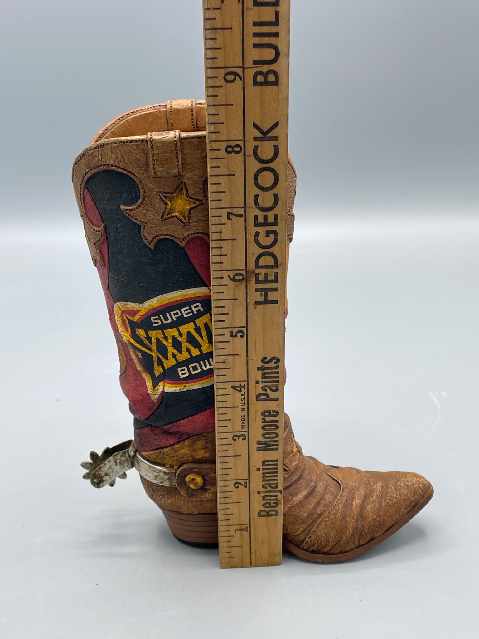 Super Bowl XXXVIII Handcrafted Collectible Cowboy Boot Figurine - 6