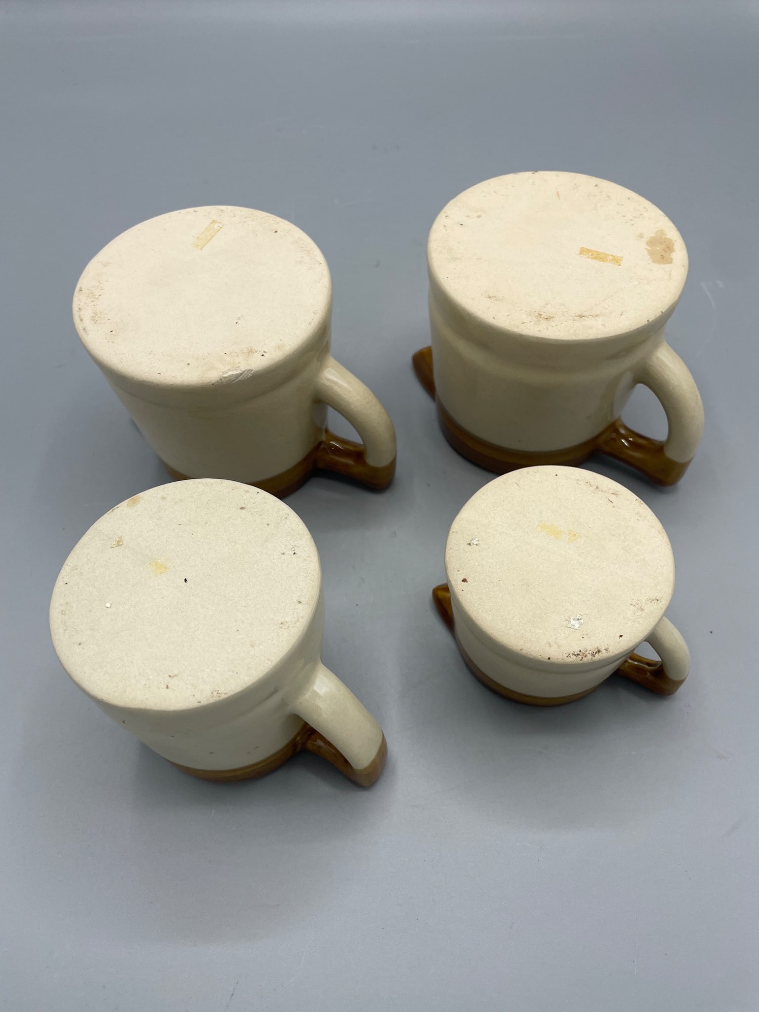 Four Ceramic Cream Pitchers with Wheat Motif - 4