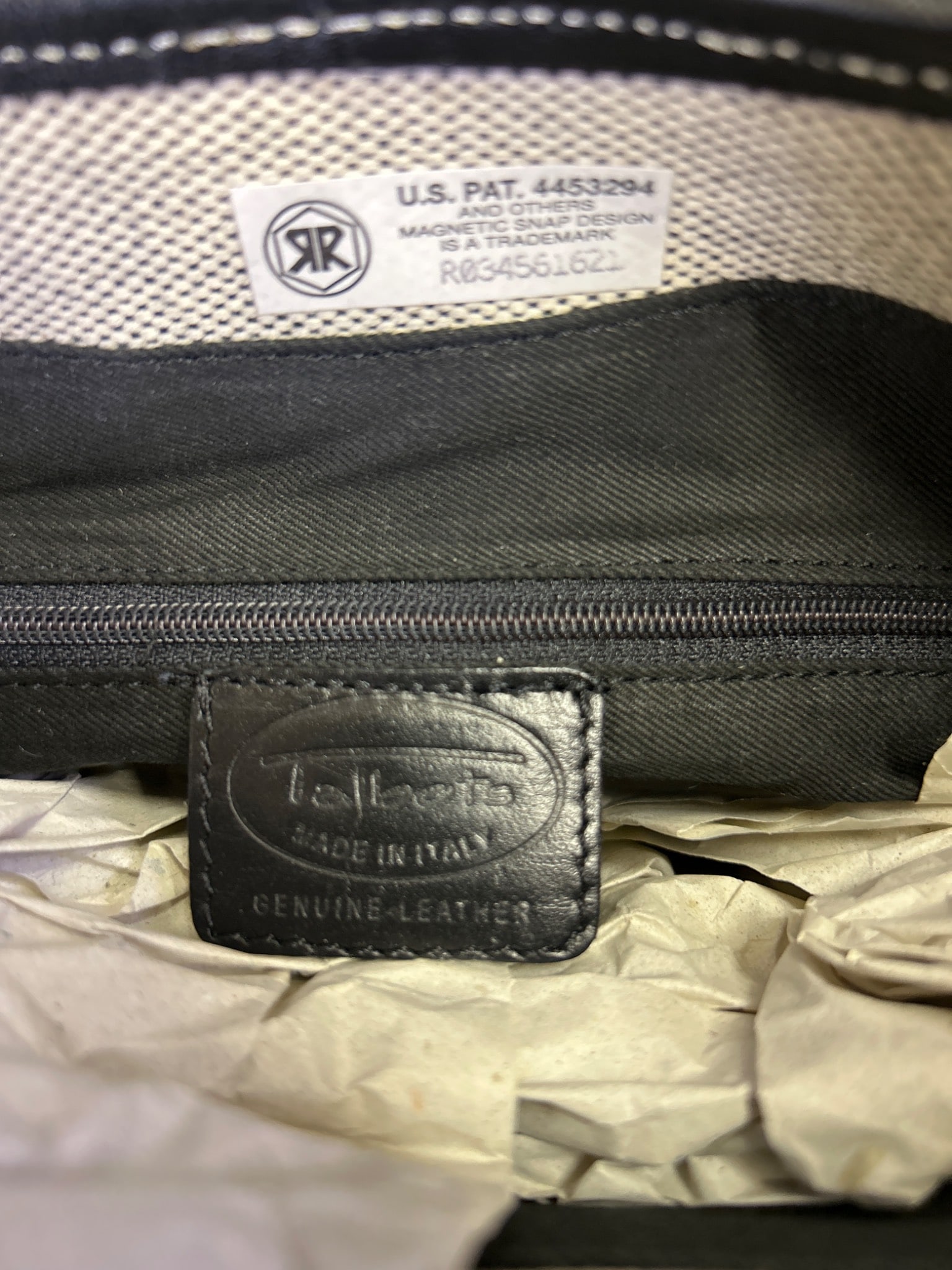 Telfran Genuine Leather and Fabric Shoulder Bag Made in Italy - 4