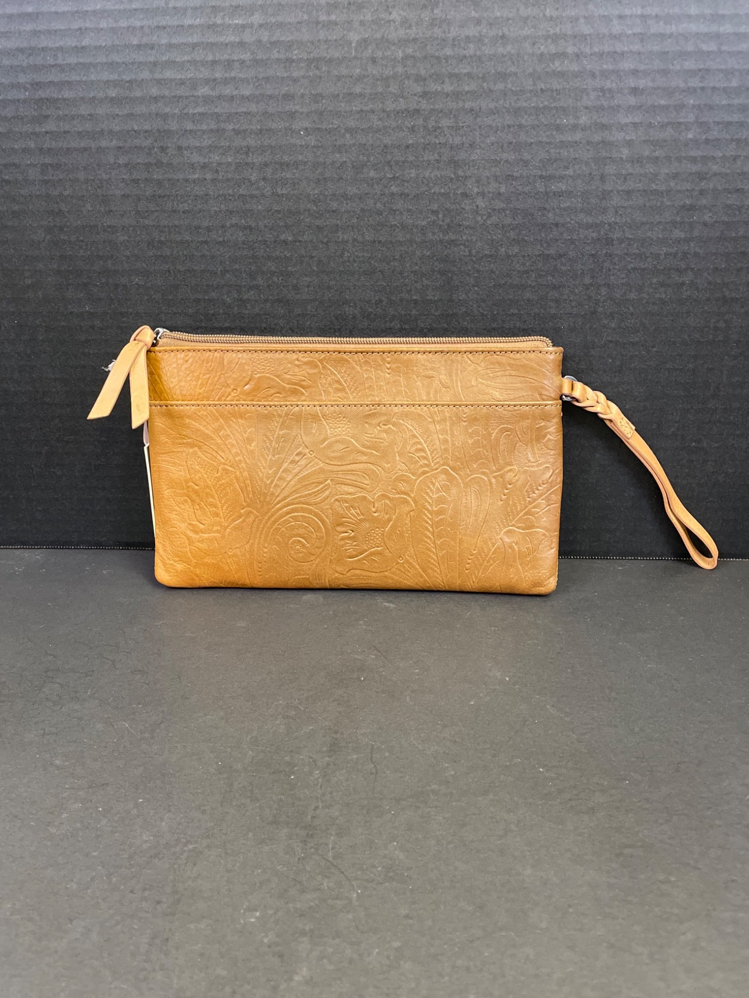 Margot New York Genuine Leather Wristlet With Embossed Design - 2