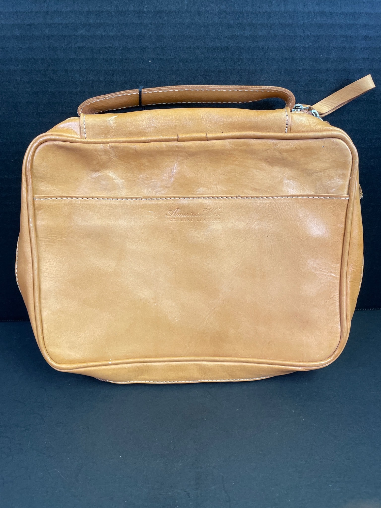 American West Leather Bible Case With Cross And Tooling Design - 3