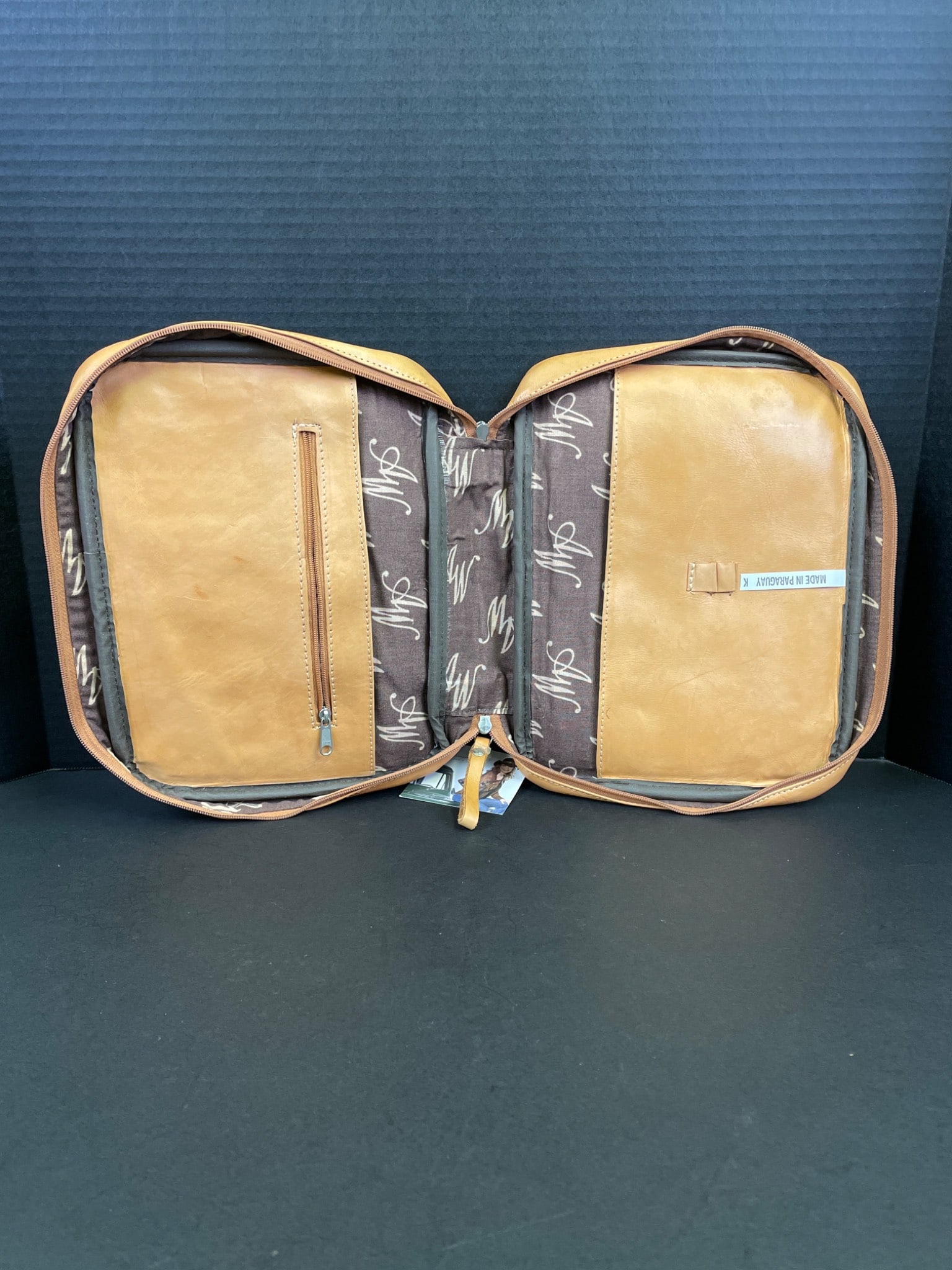American West Leather Bible Case With Cross And Tooling Design - 4