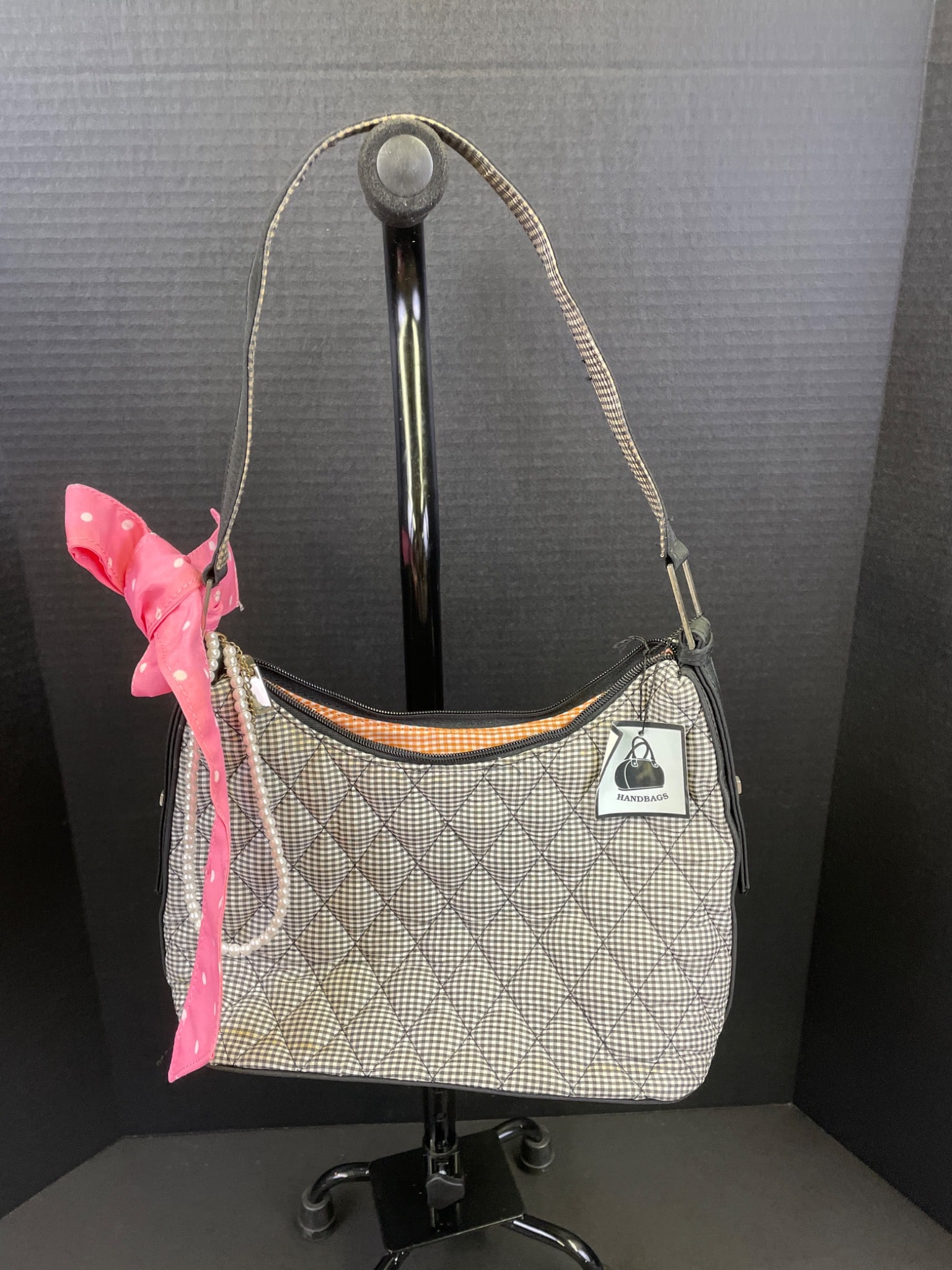 Quilted Handbag with Pink Scottie Dog Applique - 3
