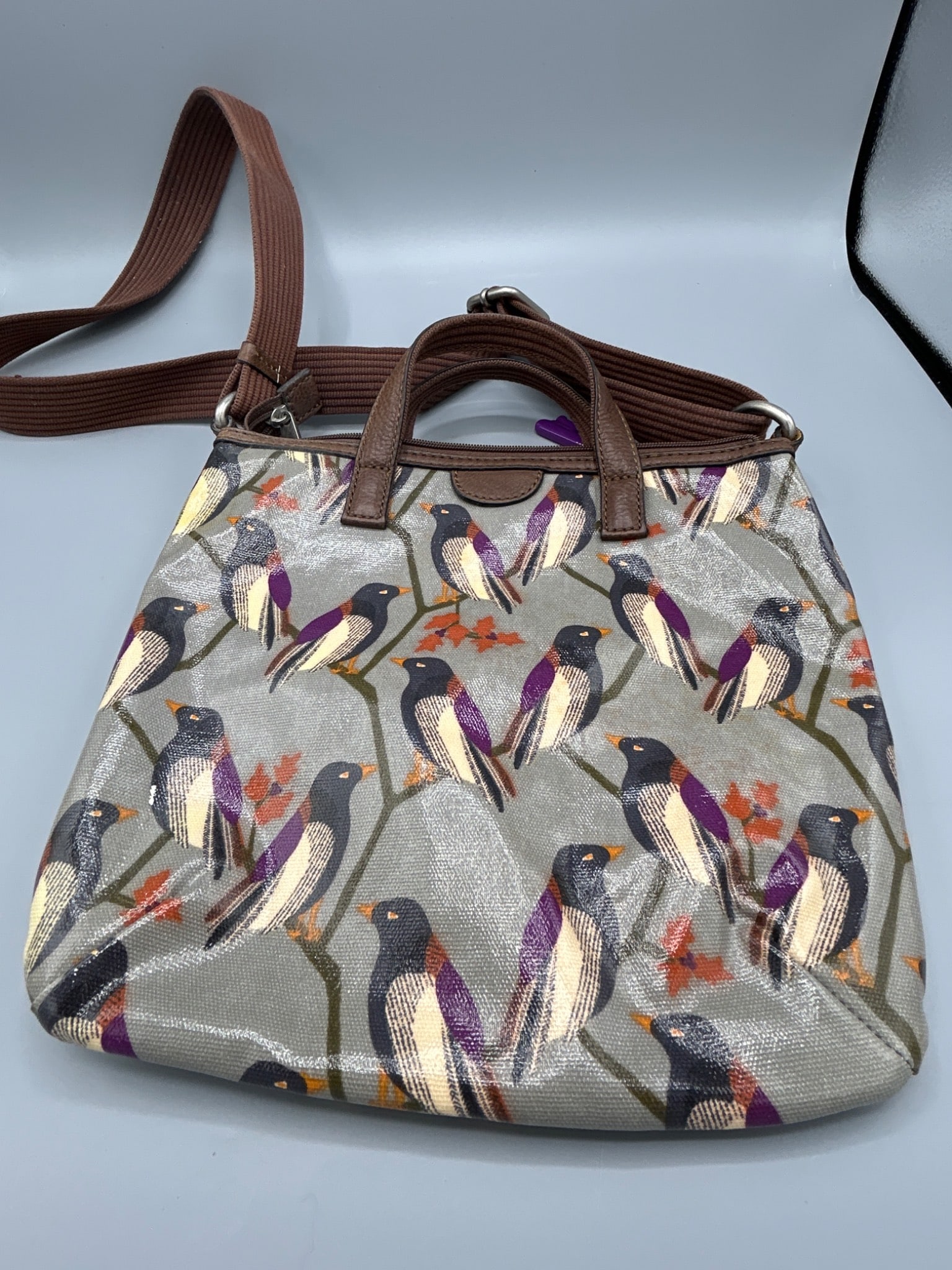 Fossil Key-Per Crossbody Bag with Multicolor Bird Print - 3