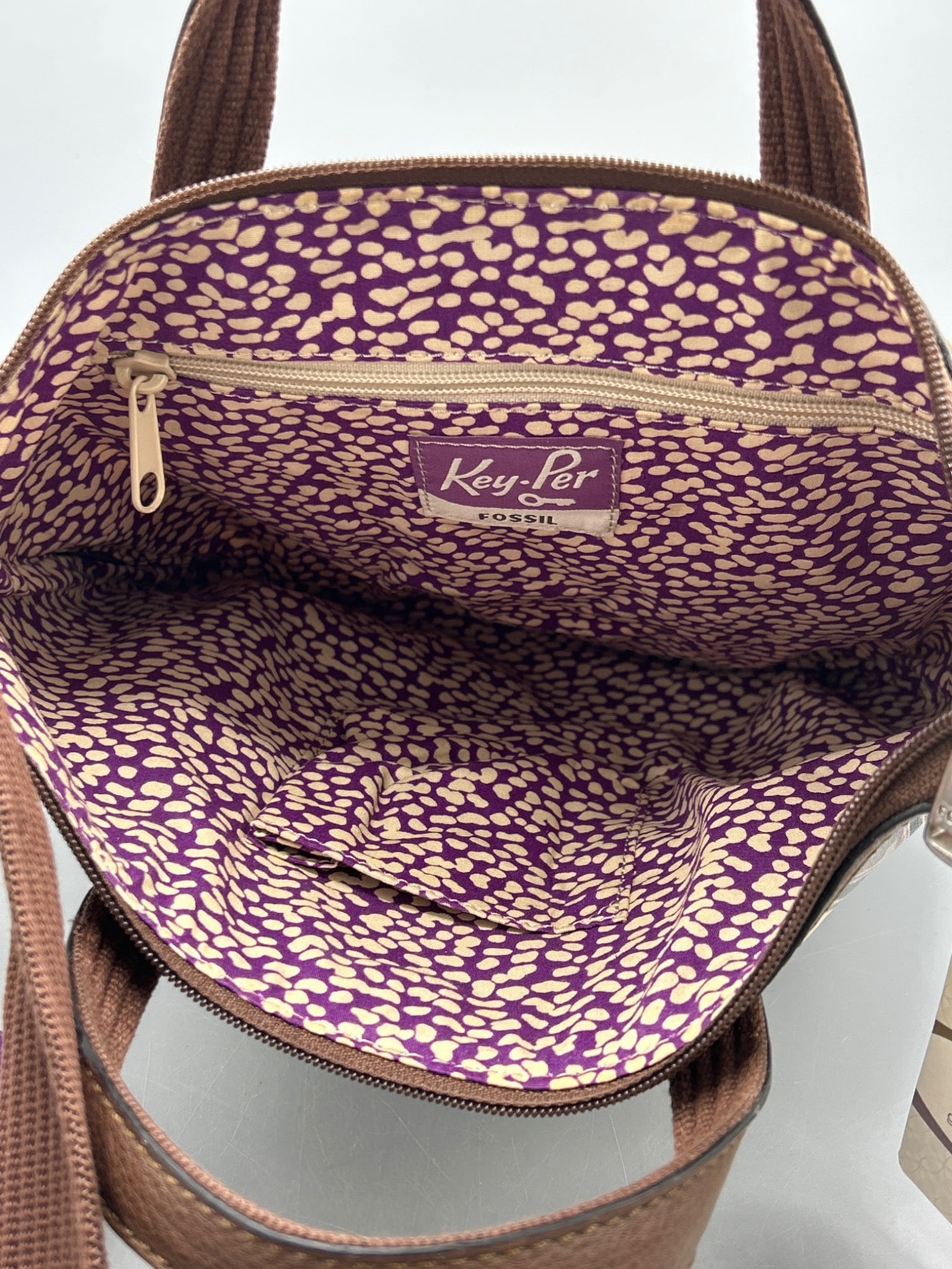 Fossil Key-Per Crossbody Bag with Multicolor Bird Print - 4
