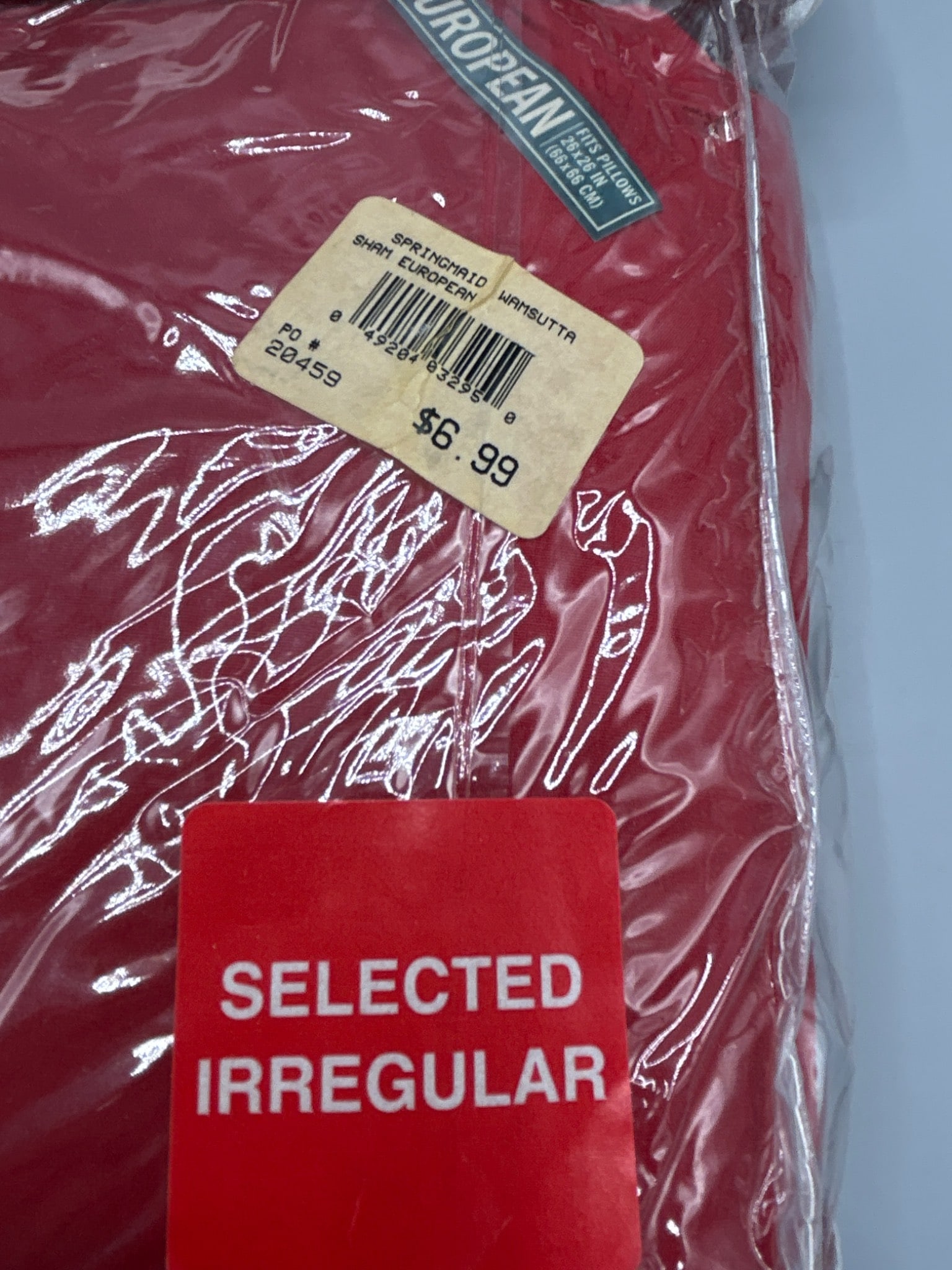 Springmaid Wamsutta European Shams - Selected Irregular, Red (2 Pack) - 2