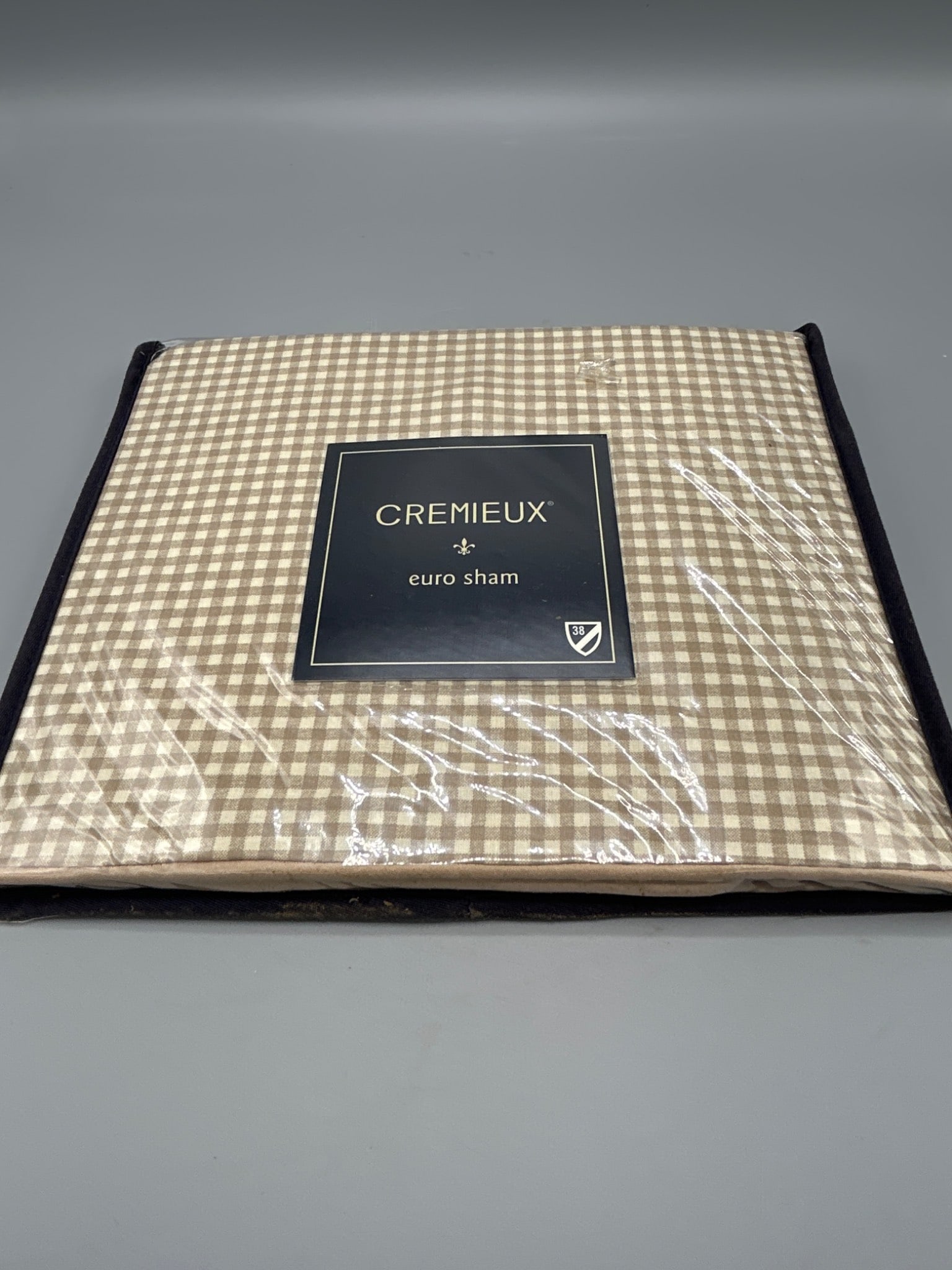 Two Cremieux Euro Sham, 26 x 26 Inches, Checkered Pattern, Model 38 - 2