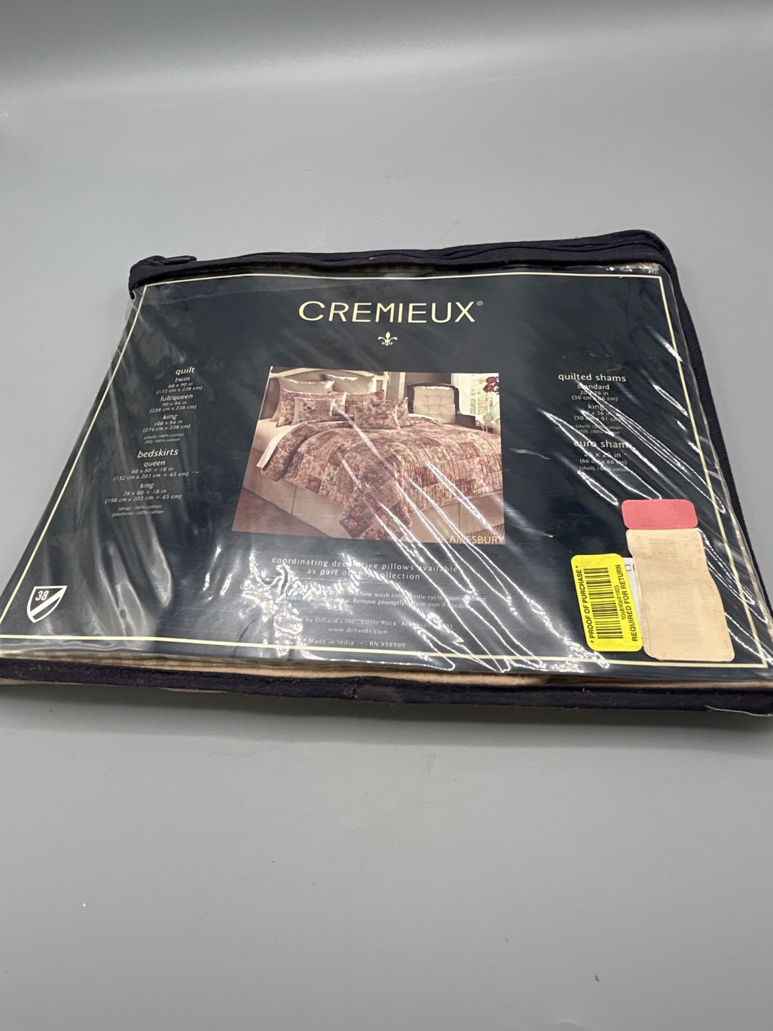 Two Cremieux Euro Sham, 26 x 26 Inches, Checkered Pattern, Model 38 - 4