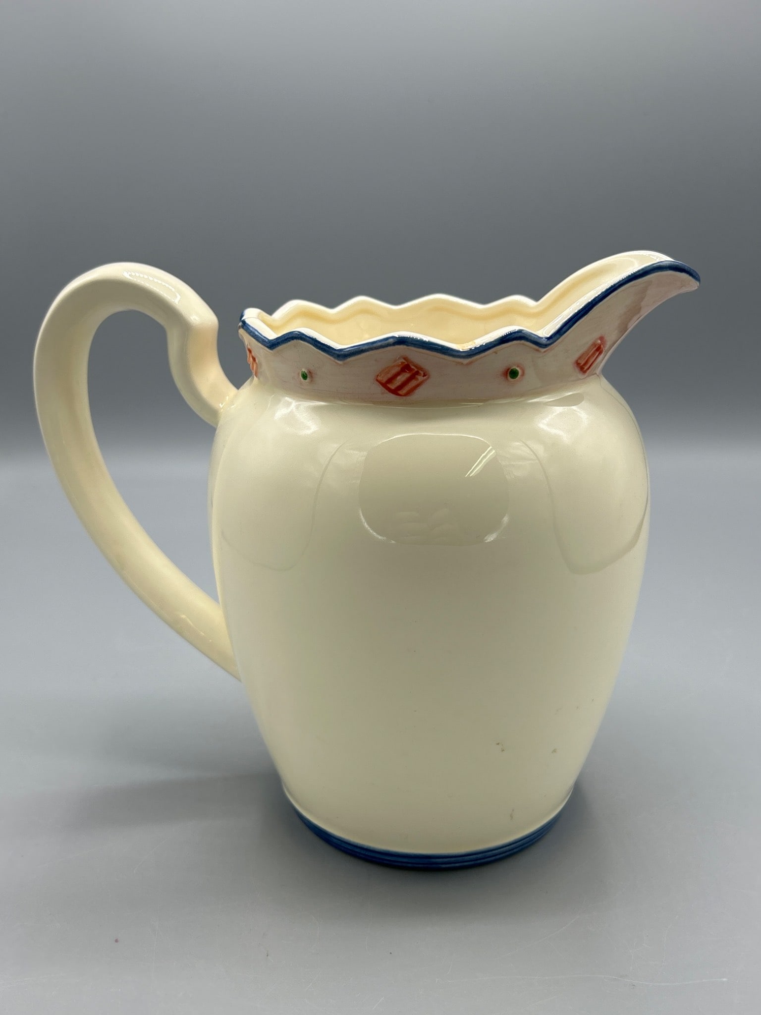 Mary Ann Baker Ceramic Pitcher with Cactus Design, Crafted in Japan - 2