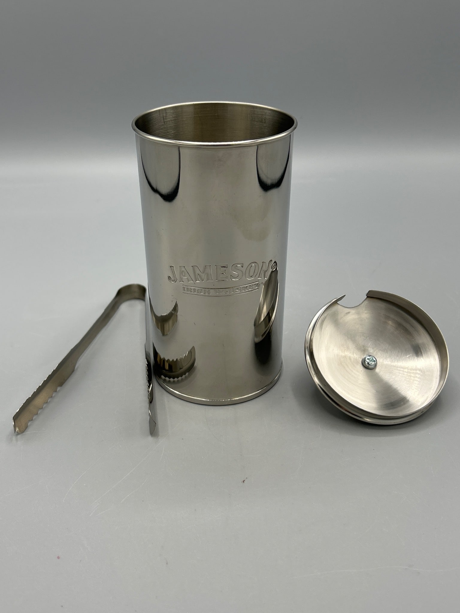 Jameson Irish Whiskey Branded Ice Bucket With Lid and Tongs - 6