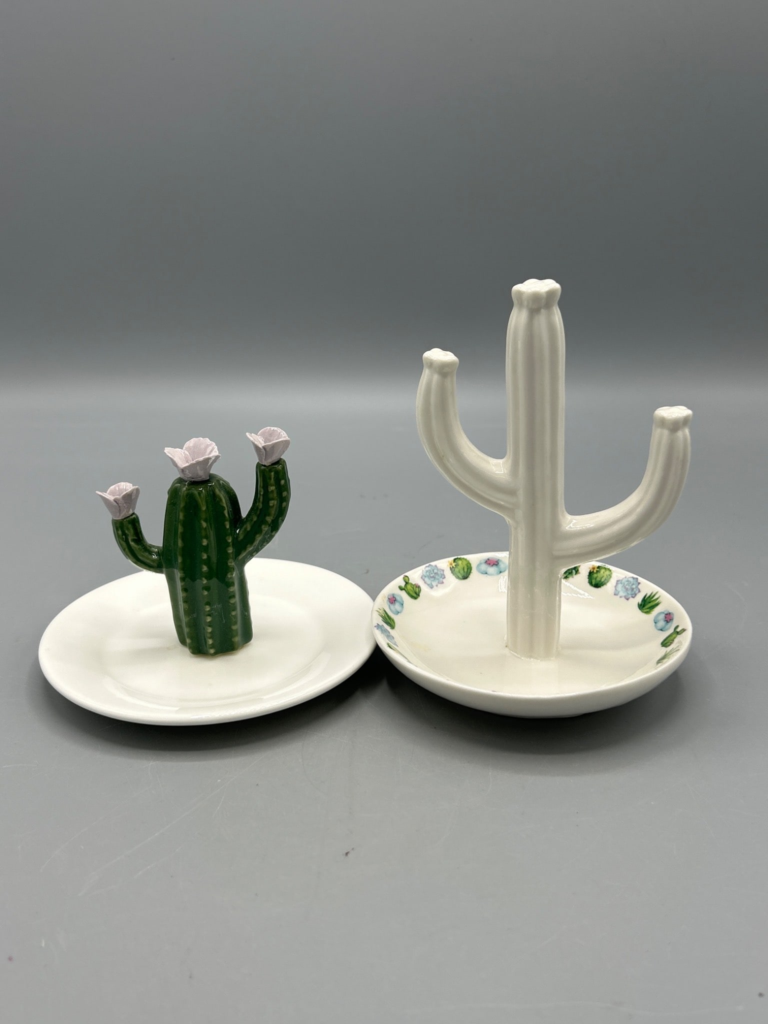 2 Cactus-Shaped Ceramic Jewelry Holders, Made in China (1 of 11)