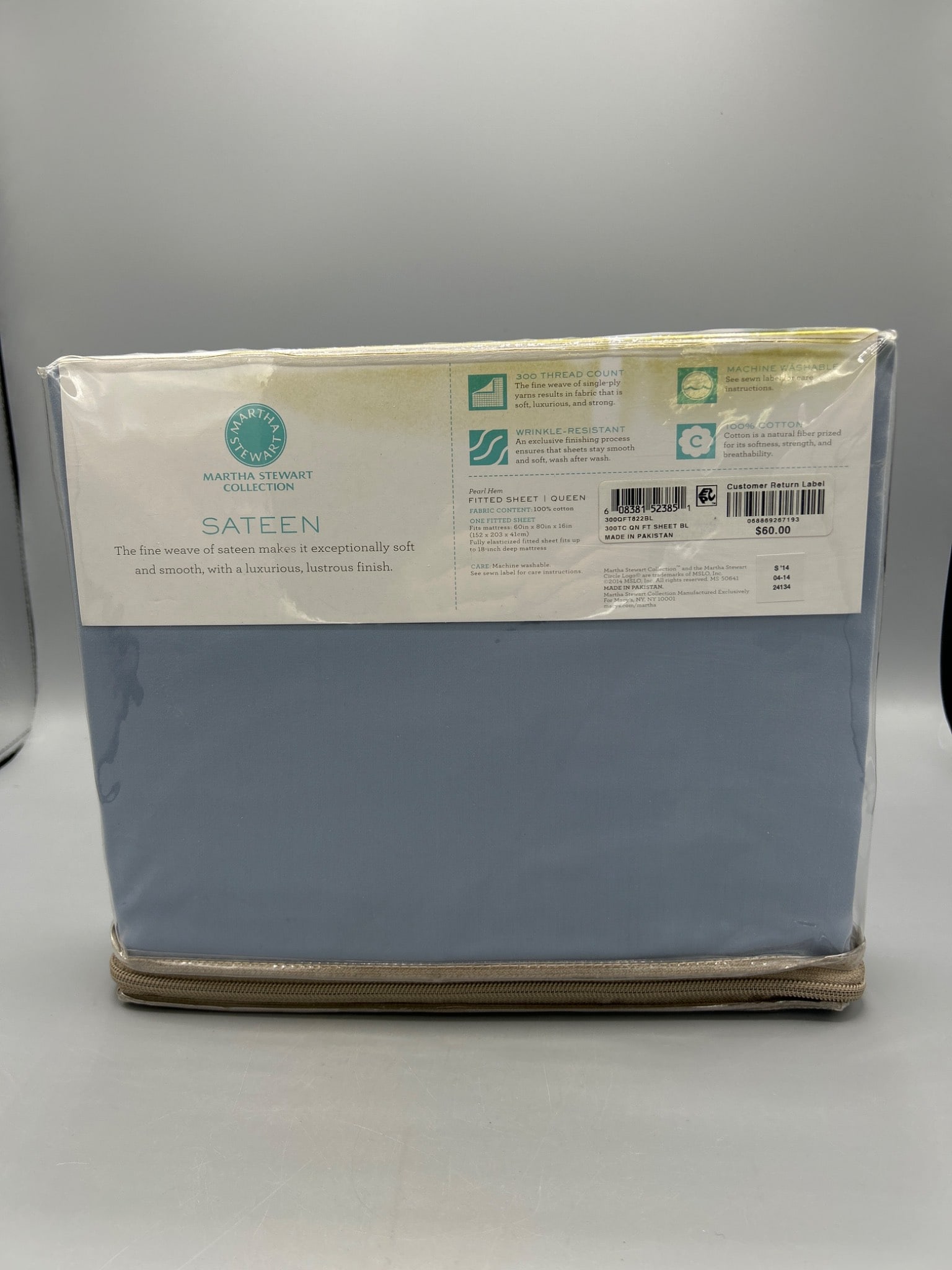 Martha Stewart Collection Sateen 300 Thread Count Queen Fitted Sheet - 3