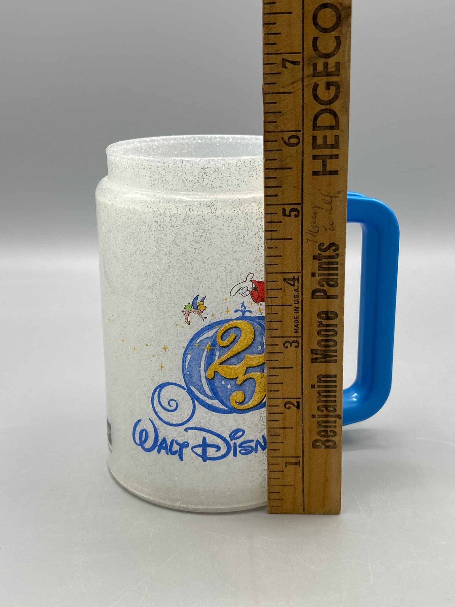 Walt Disney World 25th Anniversary Glitter Mug With Lid, Brand New - 6