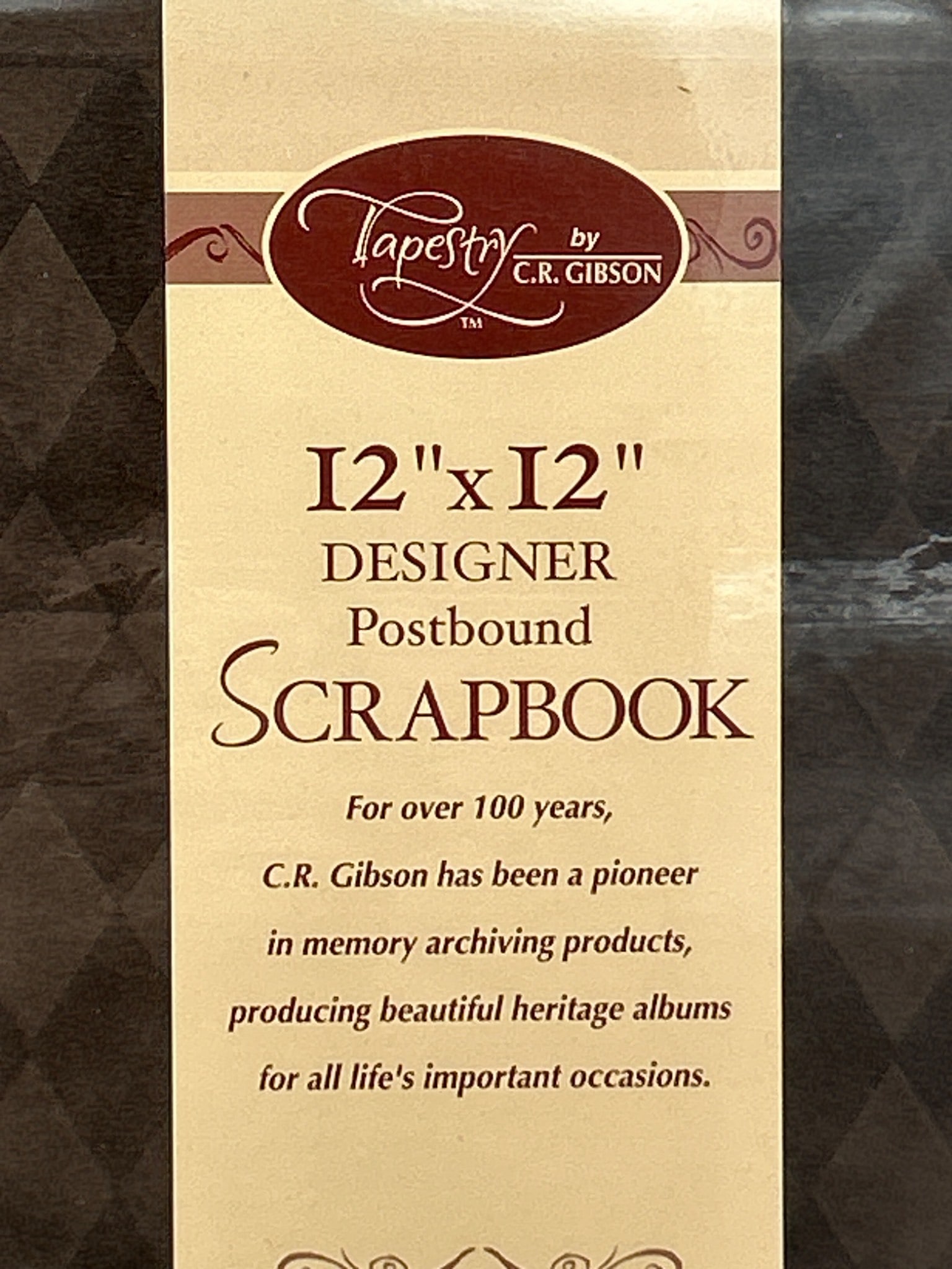 C.R. Gibson Tapestry Designer 12 x 12 Postbound Scrapbook, Model ST12-3413 - 2