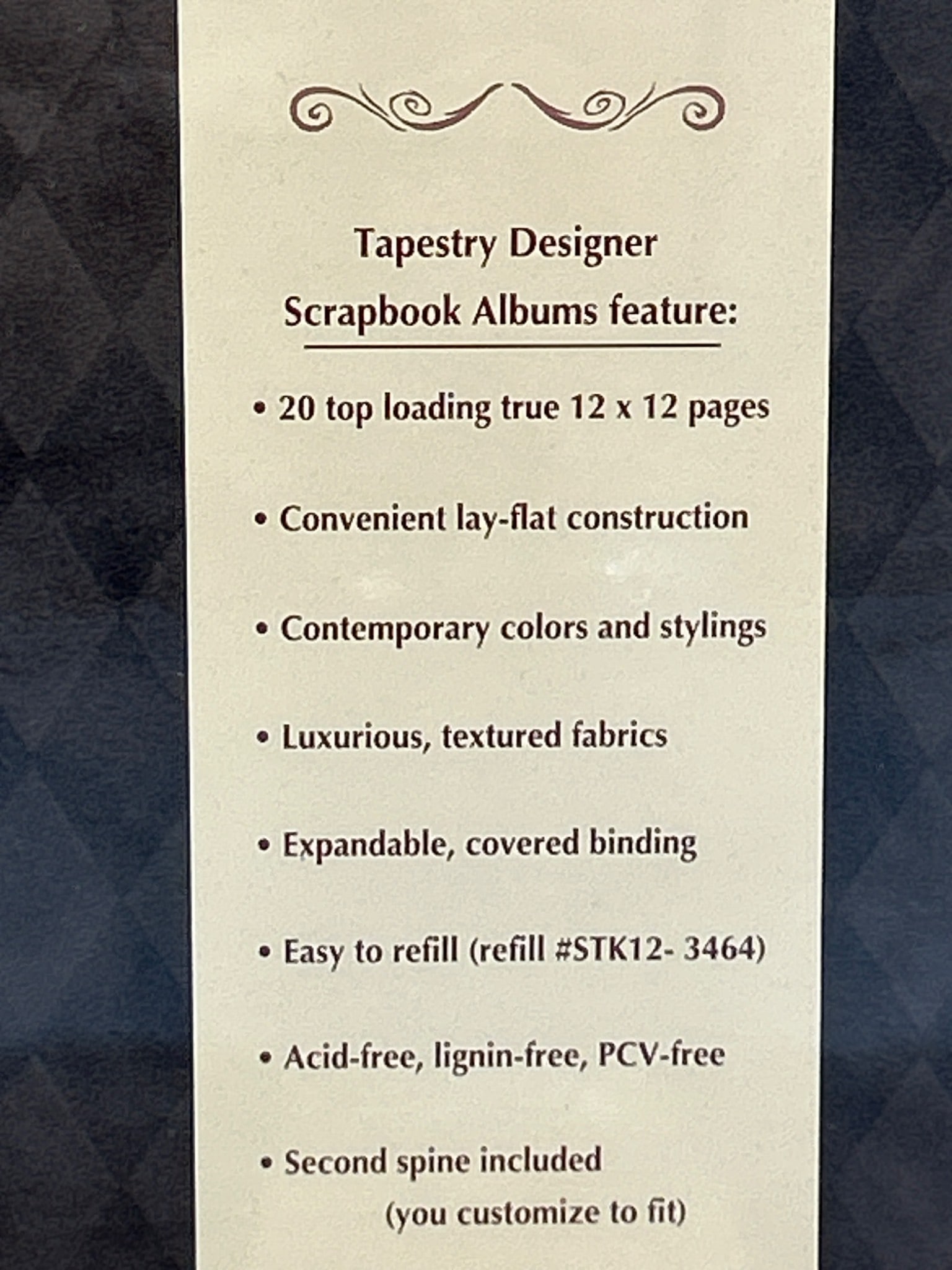 C.R. Gibson Tapestry Designer 12 x 12 Postbound Scrapbook, Model ST12-3413 - 3
