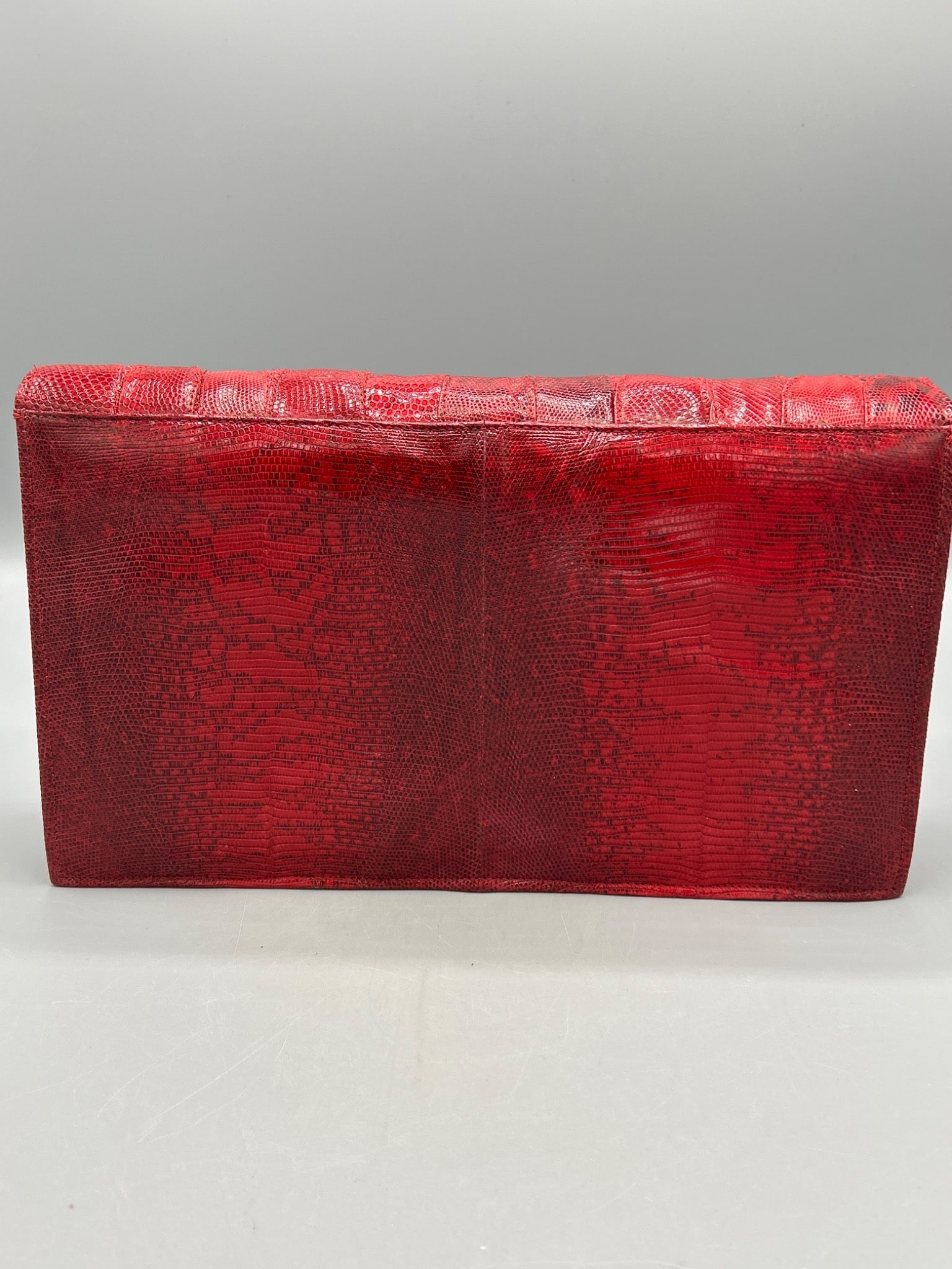 R. SaldaÃ±a House of Reptile Red Lizard Skin Clutch Bag With Accessories - 3