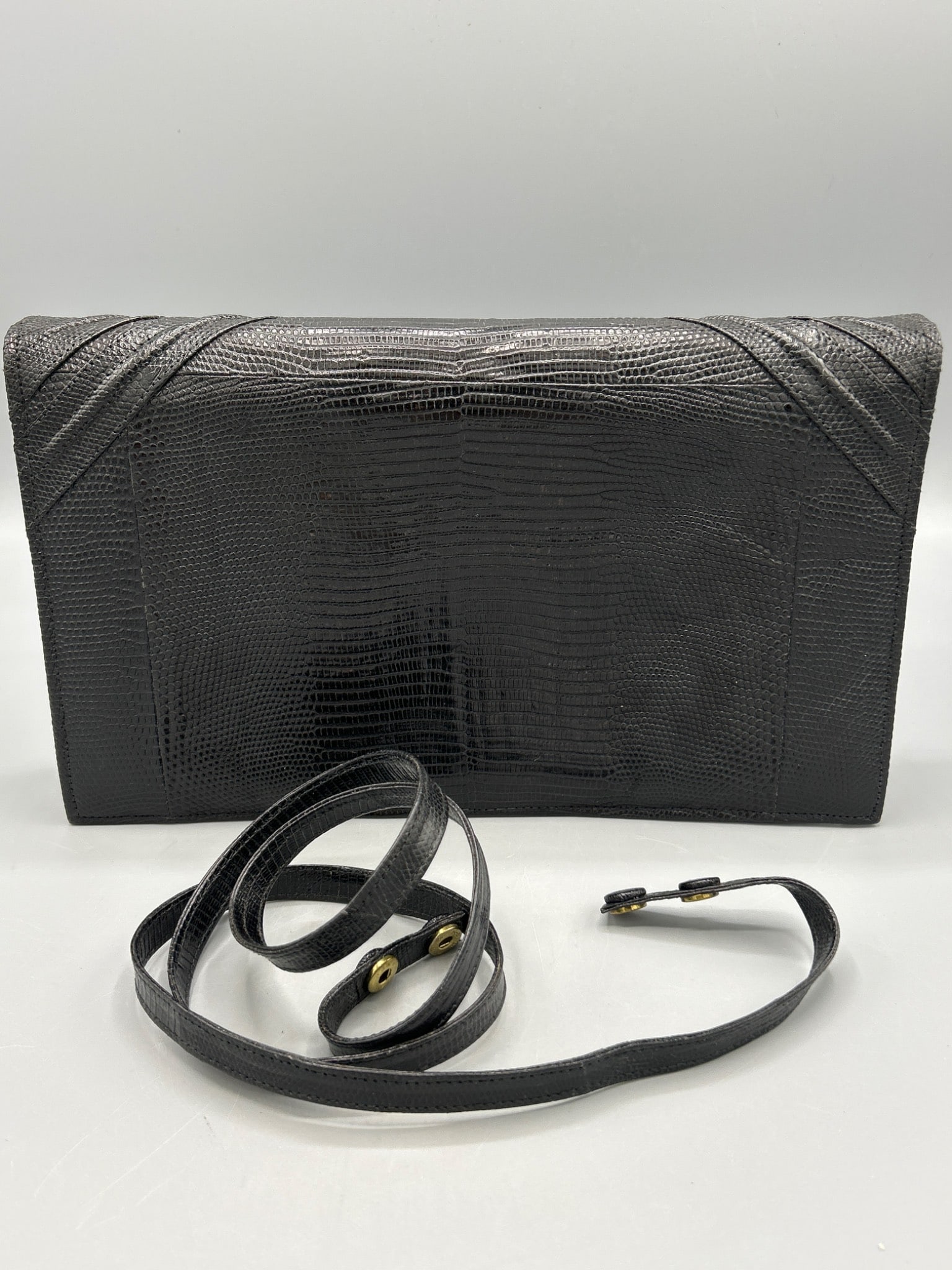 Black Lizard-Skin Handbag by R. Saldana, Manila - 2