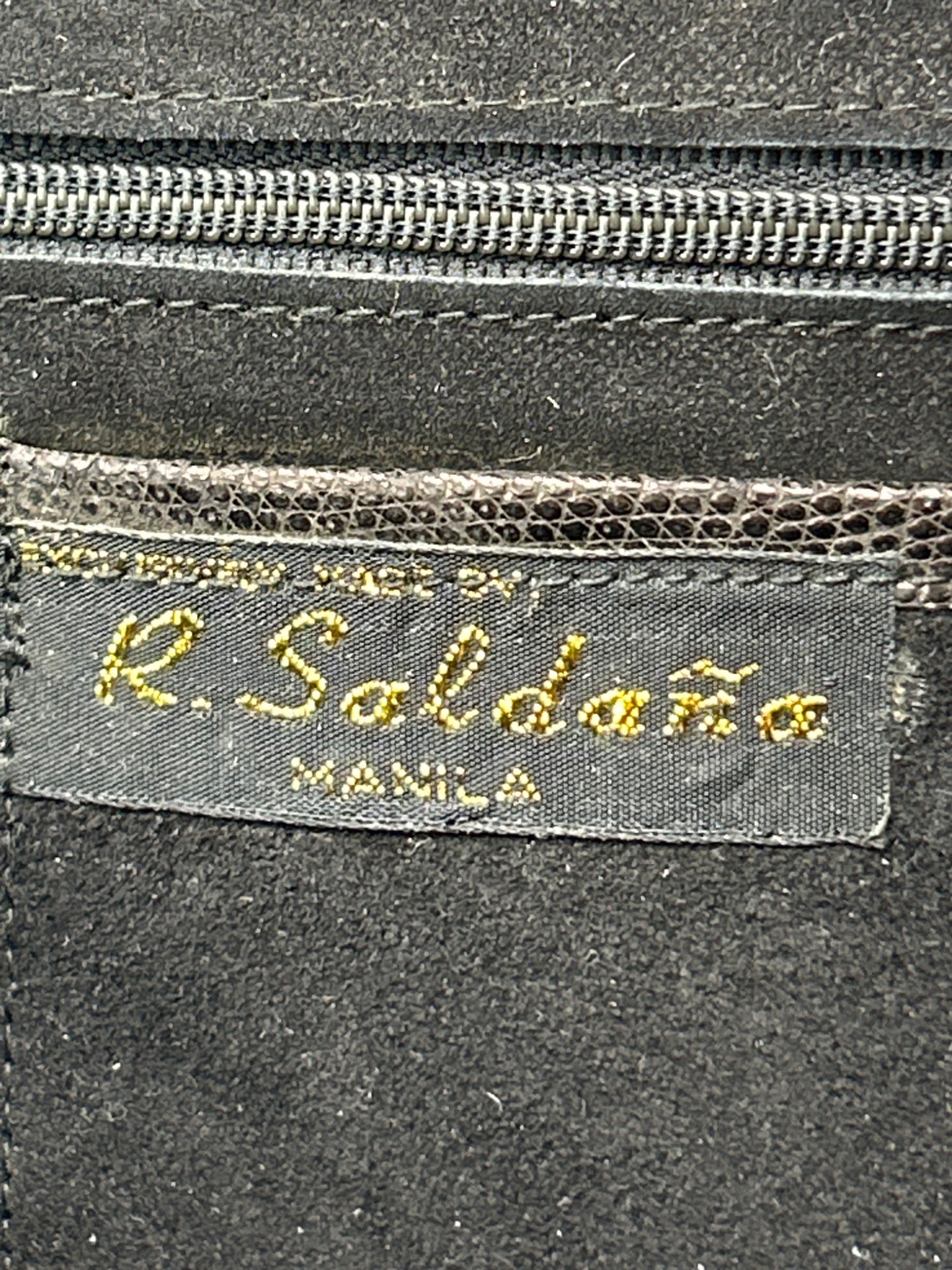 Black Lizard-Skin Handbag by R. Saldana, Manila - 3