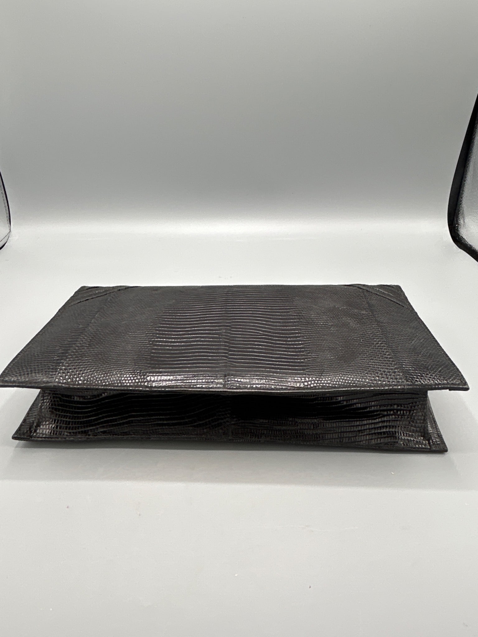 Black Lizard-Skin Handbag by R. Saldana, Manila - 4