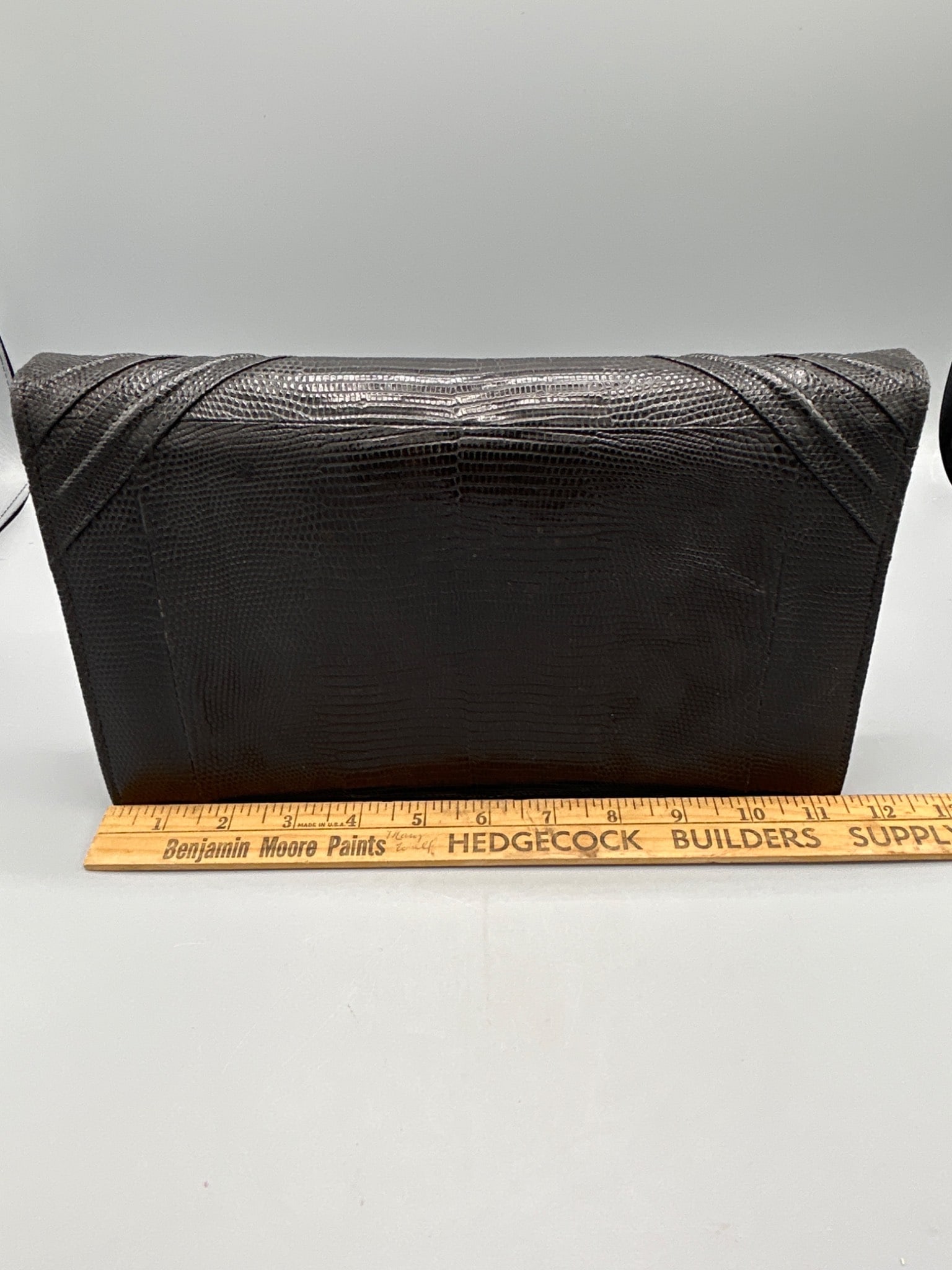 Black Lizard-Skin Handbag by R. Saldana, Manila - 6